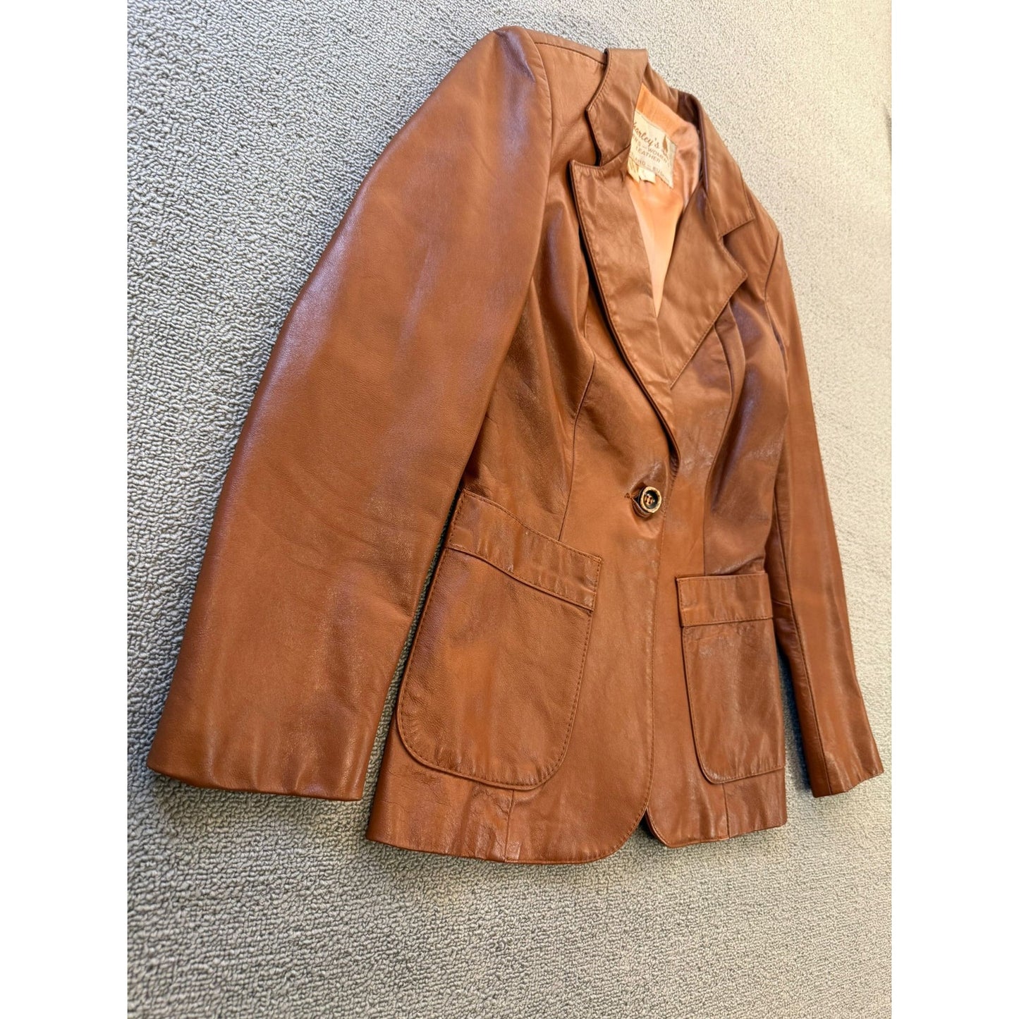 Vintage Charley's Women's Leather Blazer Jacket Made in Canada