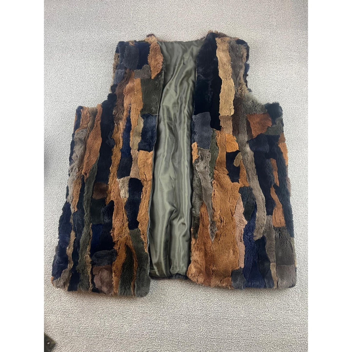 Belle Fare Women’s XL Military Convertible Detachable Real Fur Hood And Vest