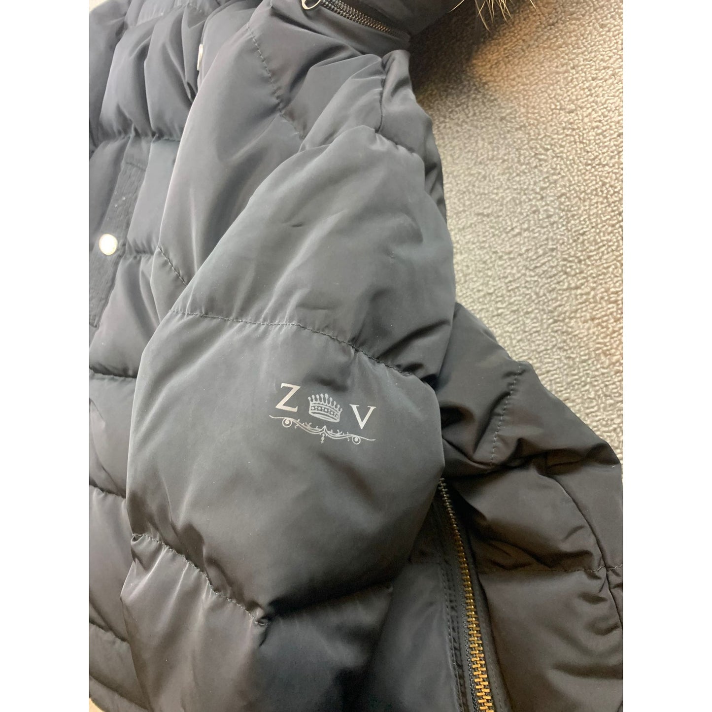 Zadig & Voltaire Katy Down Parka Women L Black Raccoon Fur Hood 80/20 Duck Down