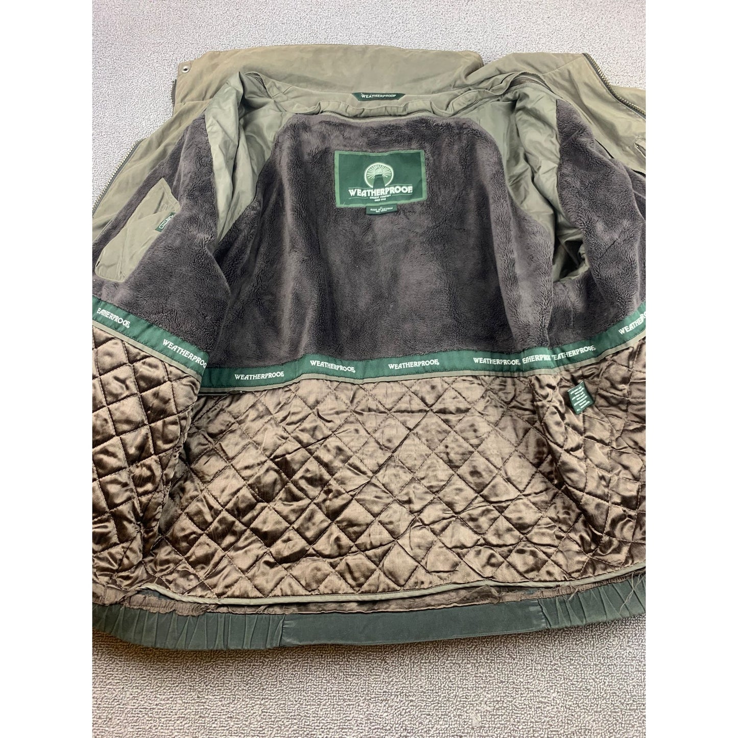 Weatherproof Mens Large Green Bomber Style Jacket