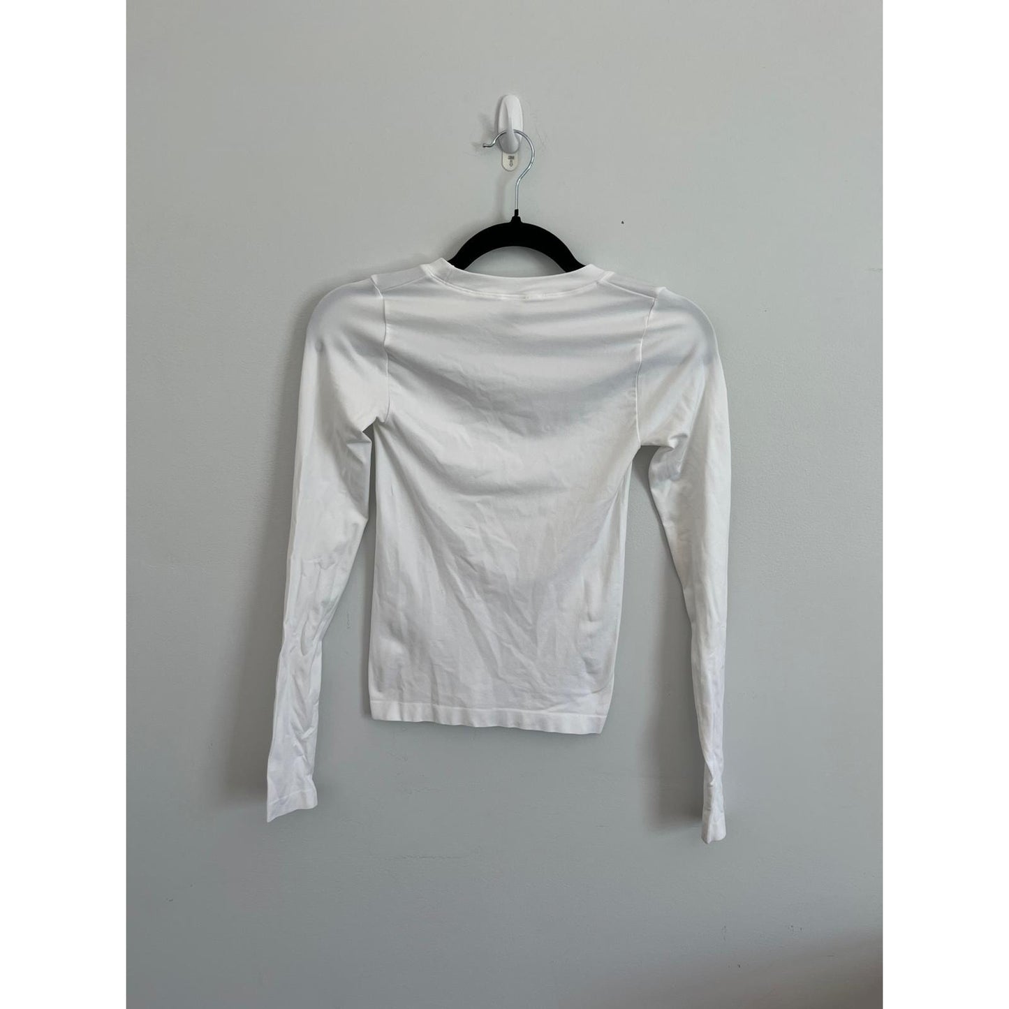 Sunday Best Long Sleeve Tee Women XS White Stretch Cotton Basic Layer