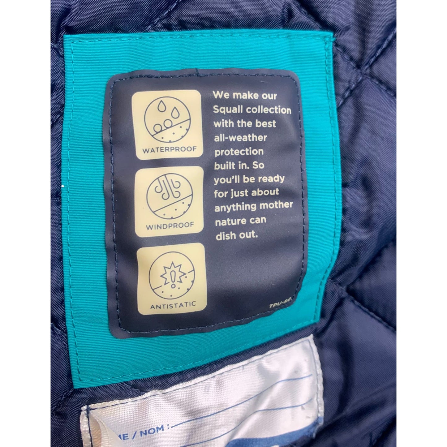 Lands' End Boy's Large 14-16 Orange Blue Teal Waterproof Hooded Parka Jacket