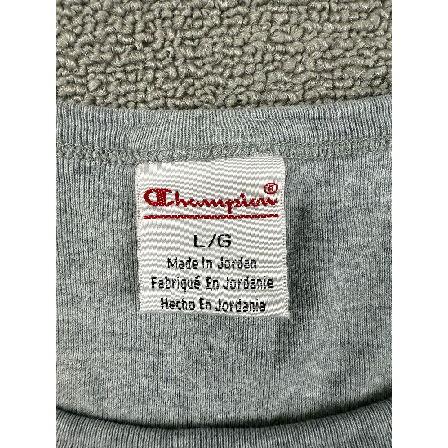 Vintage Y2K Champion Large Gray Athletic Tank Top Embroidered Logo Jordan Made