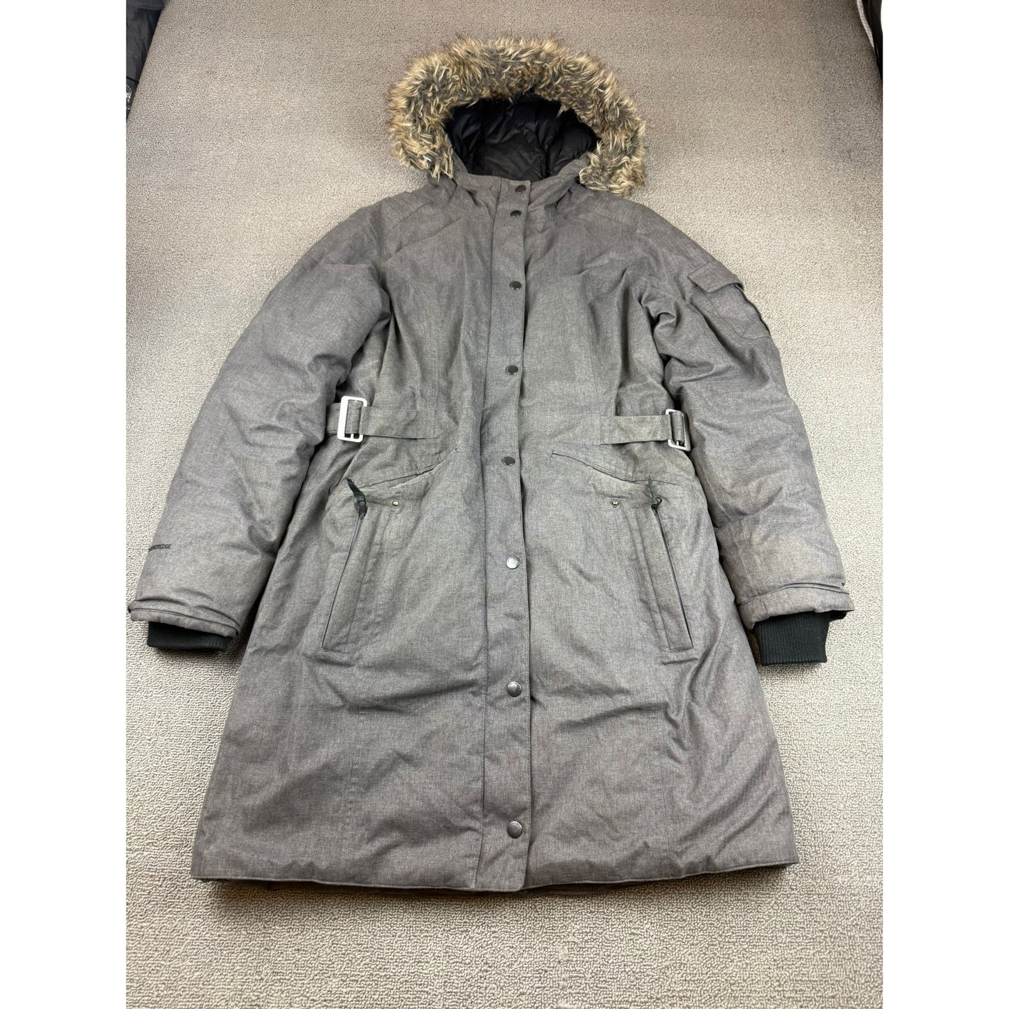 Eddie Bauer Women's Medium Gray Superior Down Stadium Parka