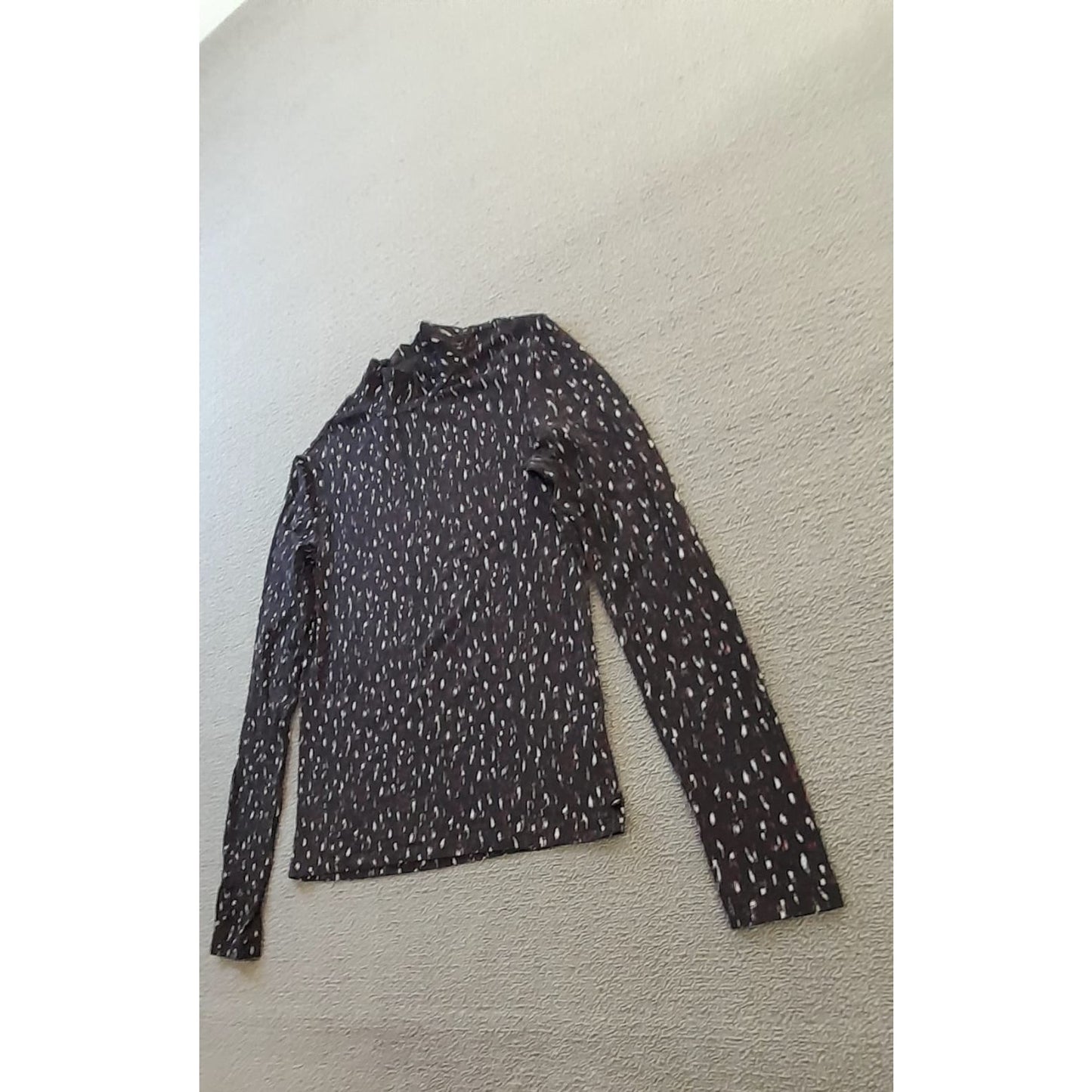 Scotch & Soda Amsterdam Women's Small Patterned Long Sleeve Mock Neck Top