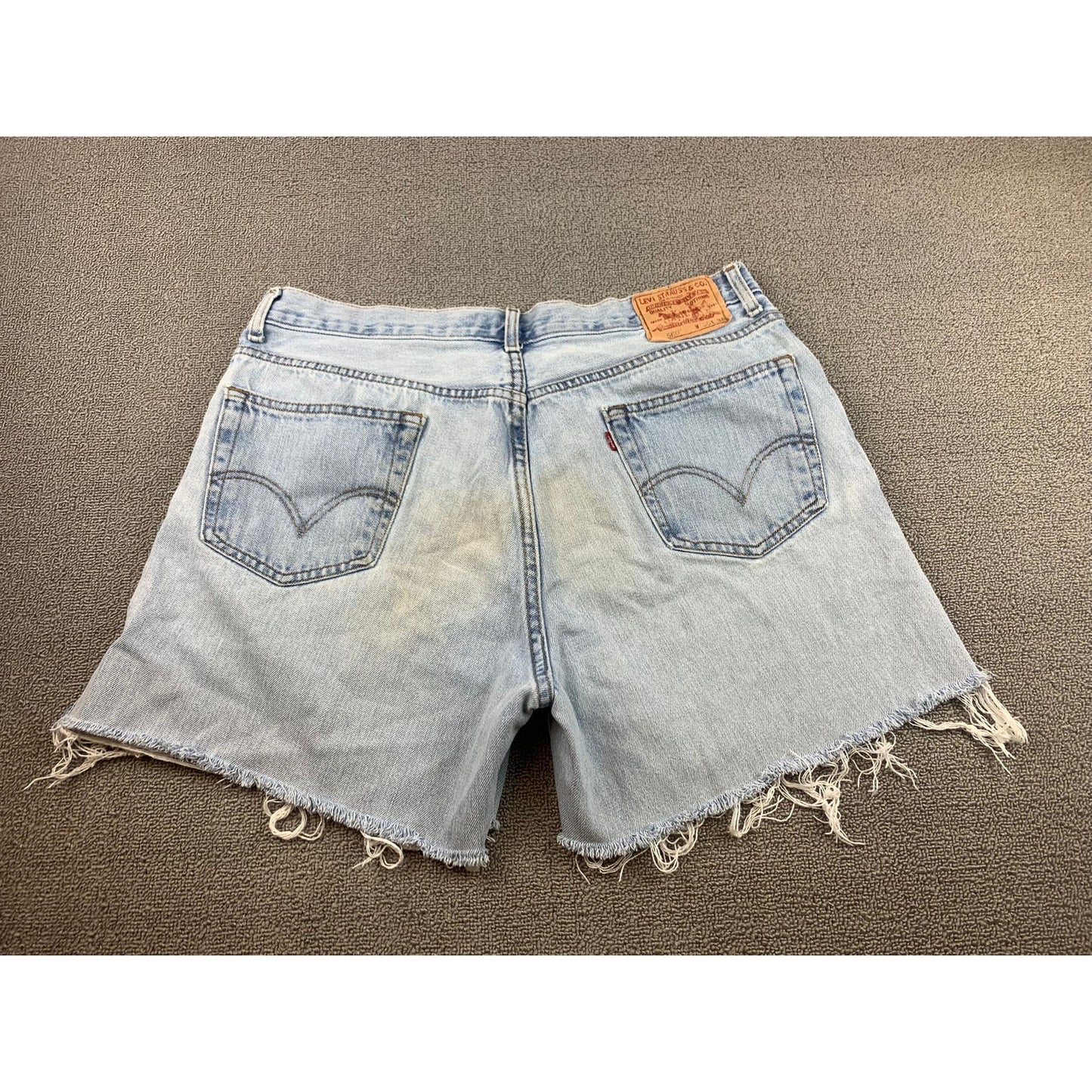 Levi's 560 Men's W36 Light Wash Frayed Hem Denim Cutoff Shorts Casual