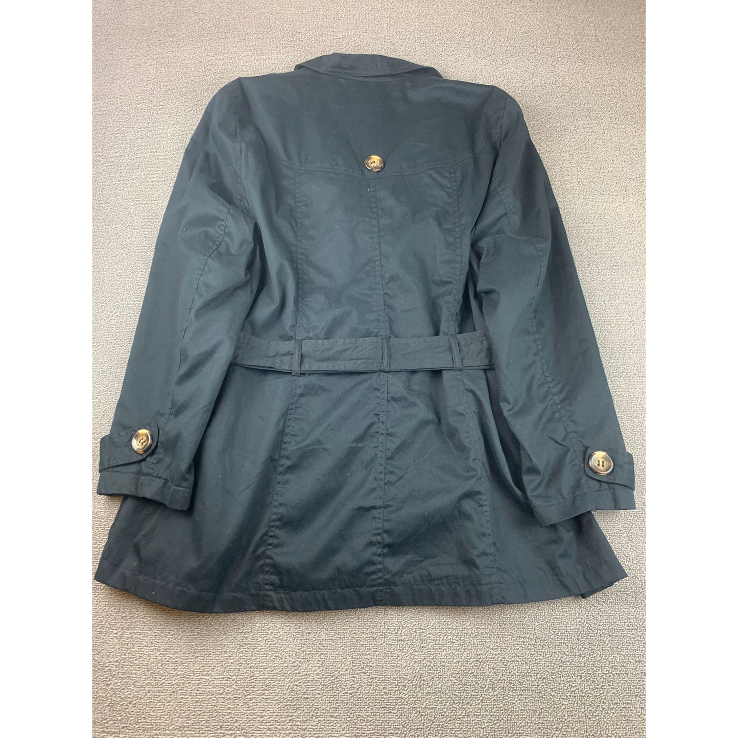 Lane Crawford Women's 2X Black Double-Breasted Trench Coat Jacket