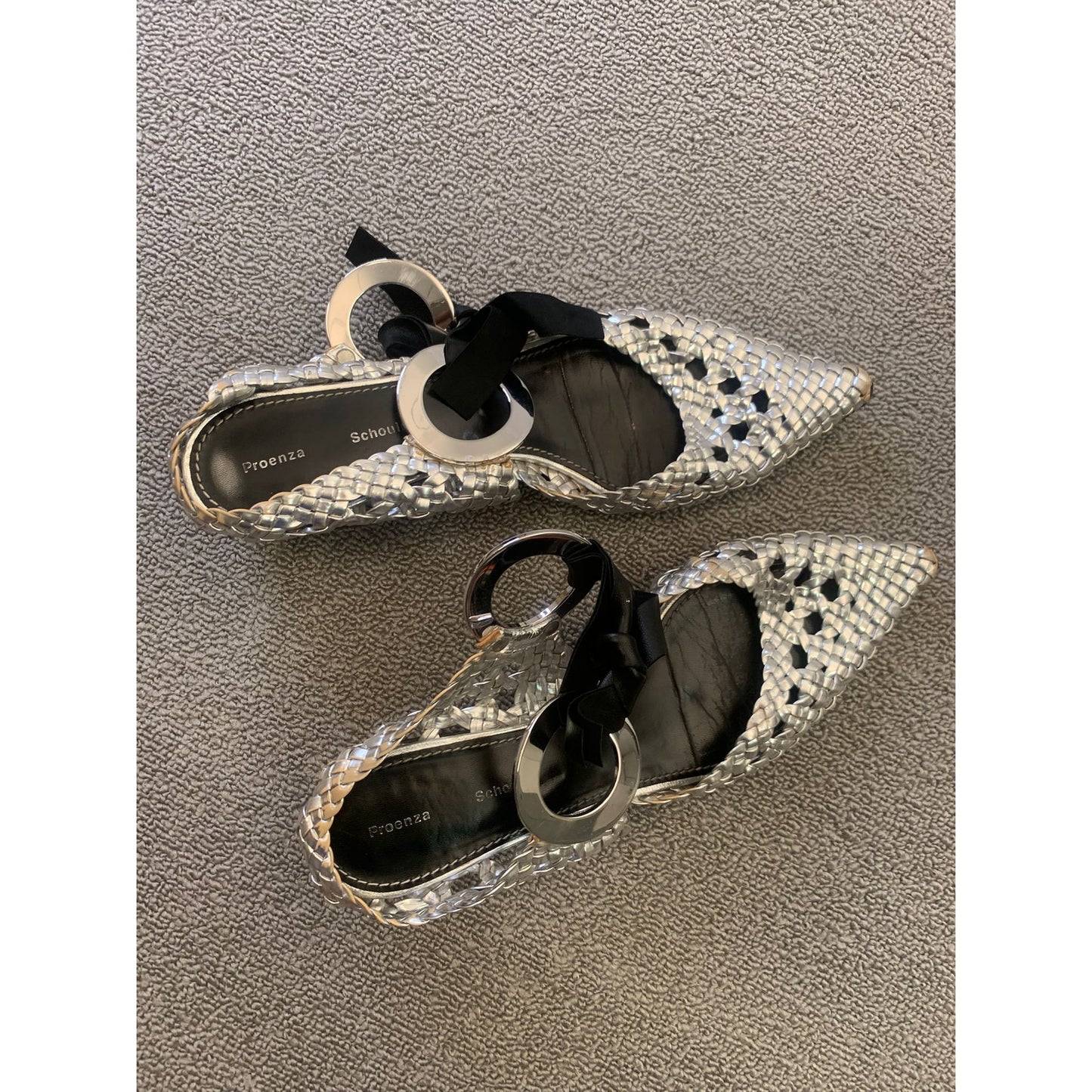 PROENZA SCHOULER Women 40.5 Silver Heel Shoes