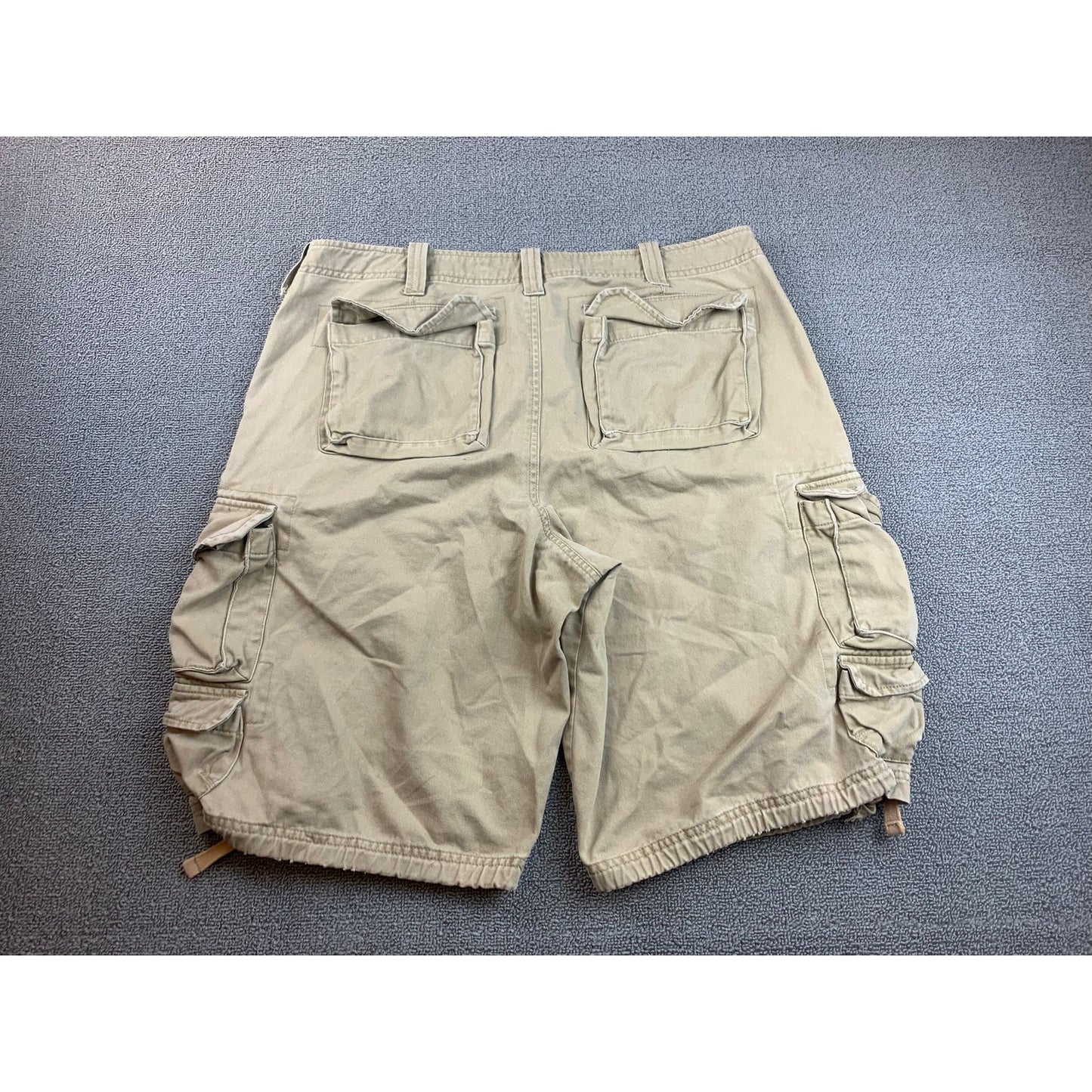 Y2K Lee Dungarees Men's Size 34 Cargo Shorts Beige Work Outdoors HIking