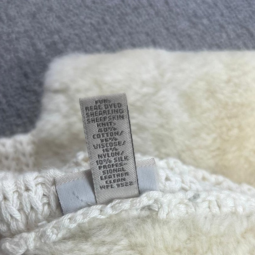 UGG Women’s Shearling Knit Infinity Scarf One Size Ivory Real Dyed Sheepskin