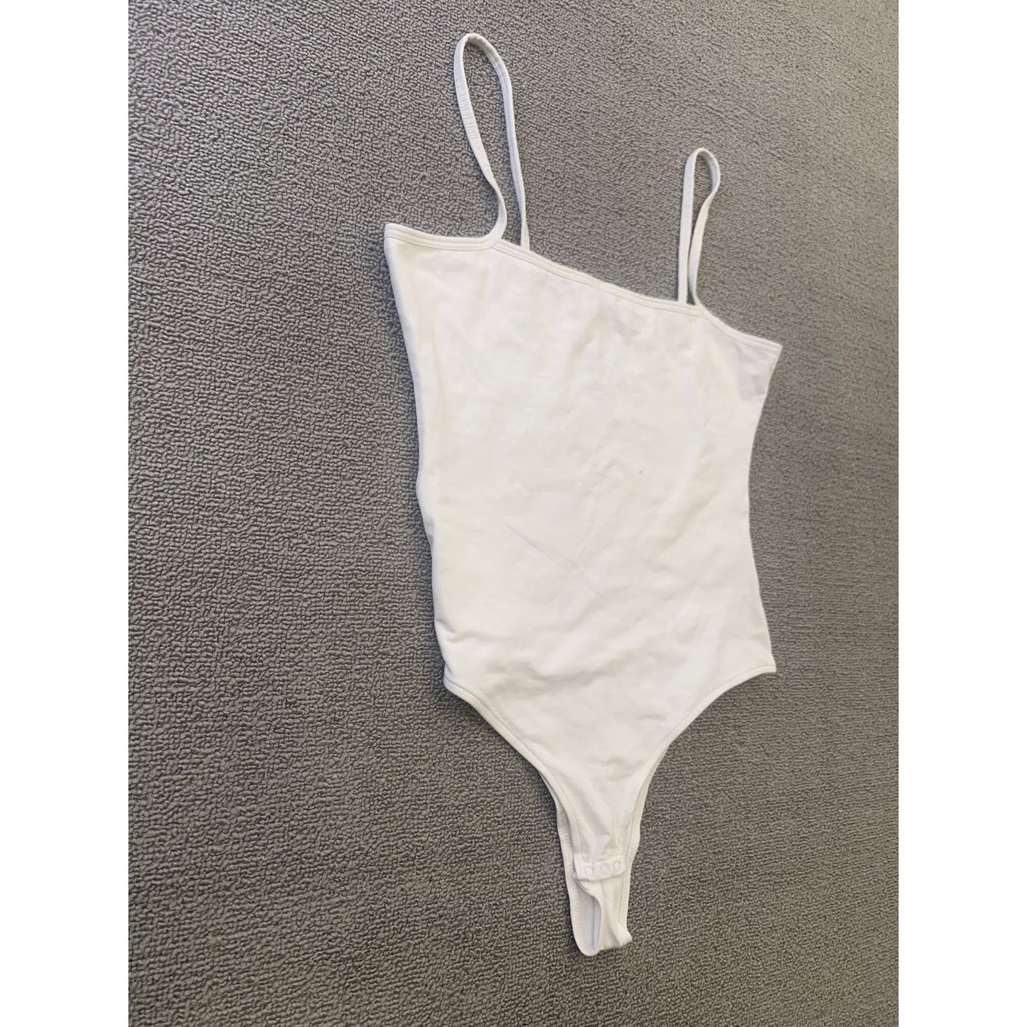 ATM Women Small Petite White Spaghetti Strap Bodysuit