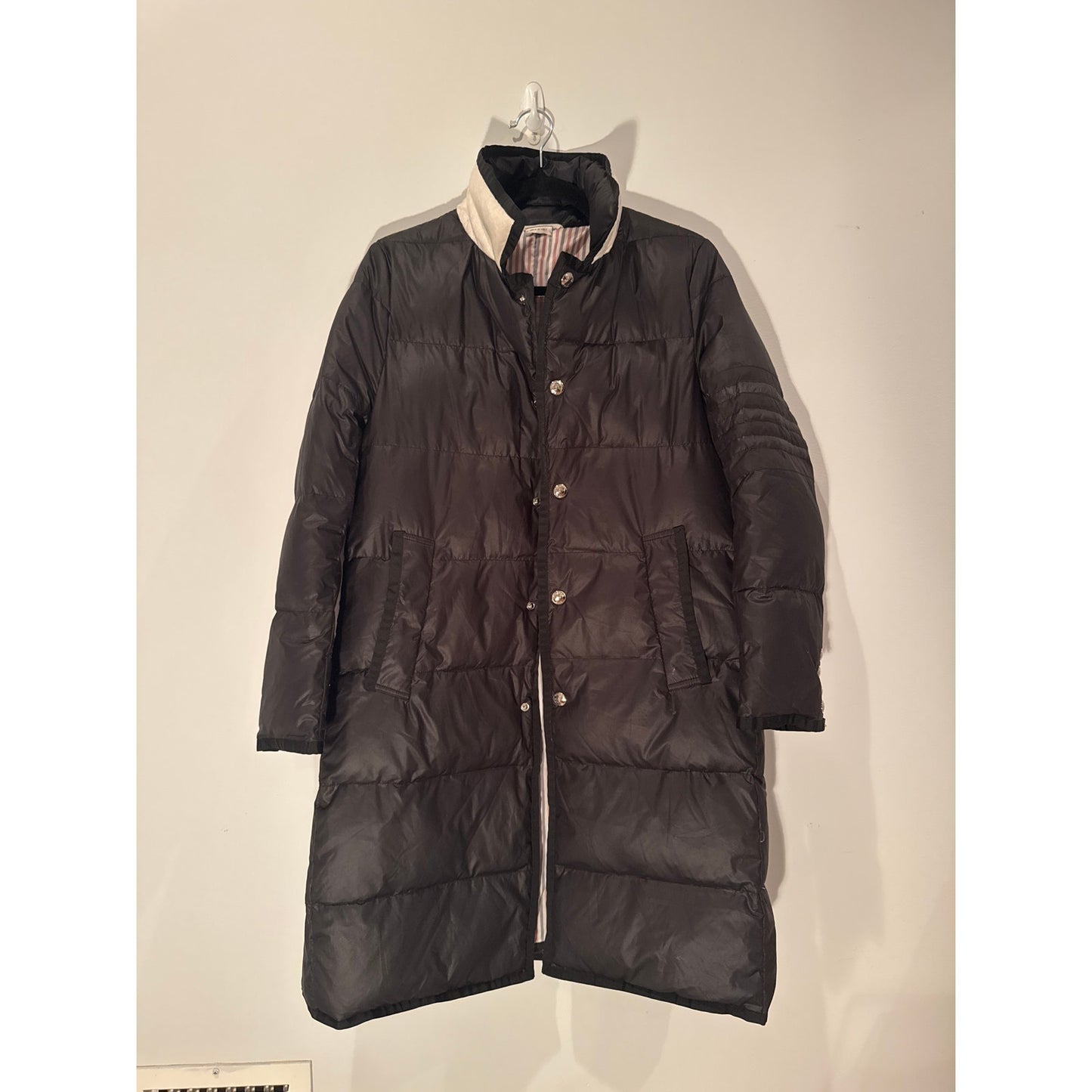 Thom Browne Long Down Puffer Coat - Size 2 - Black with Signature Striped Lining