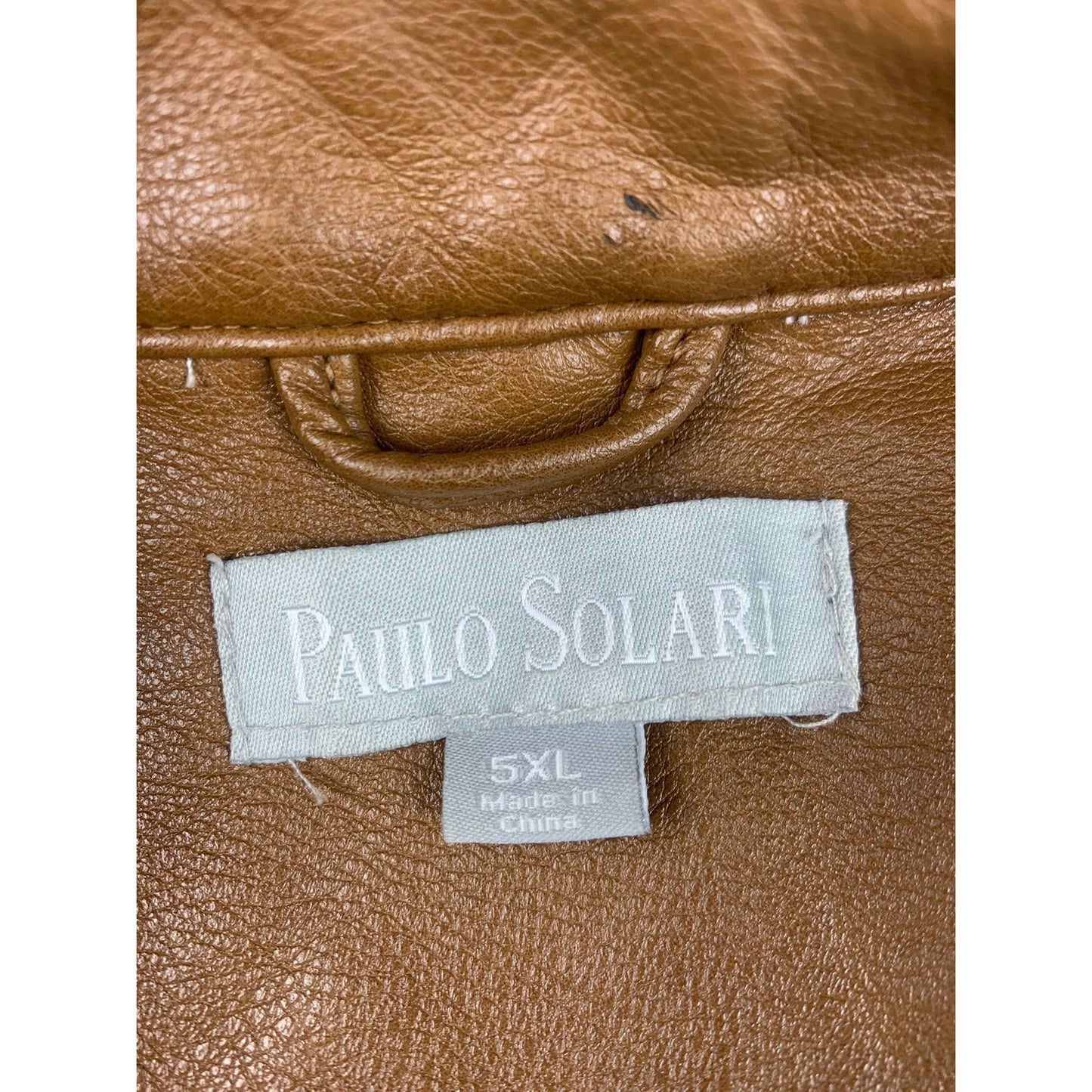 Paulo Solari Men's 5XL Brown Leather Jacket Quilted Lined