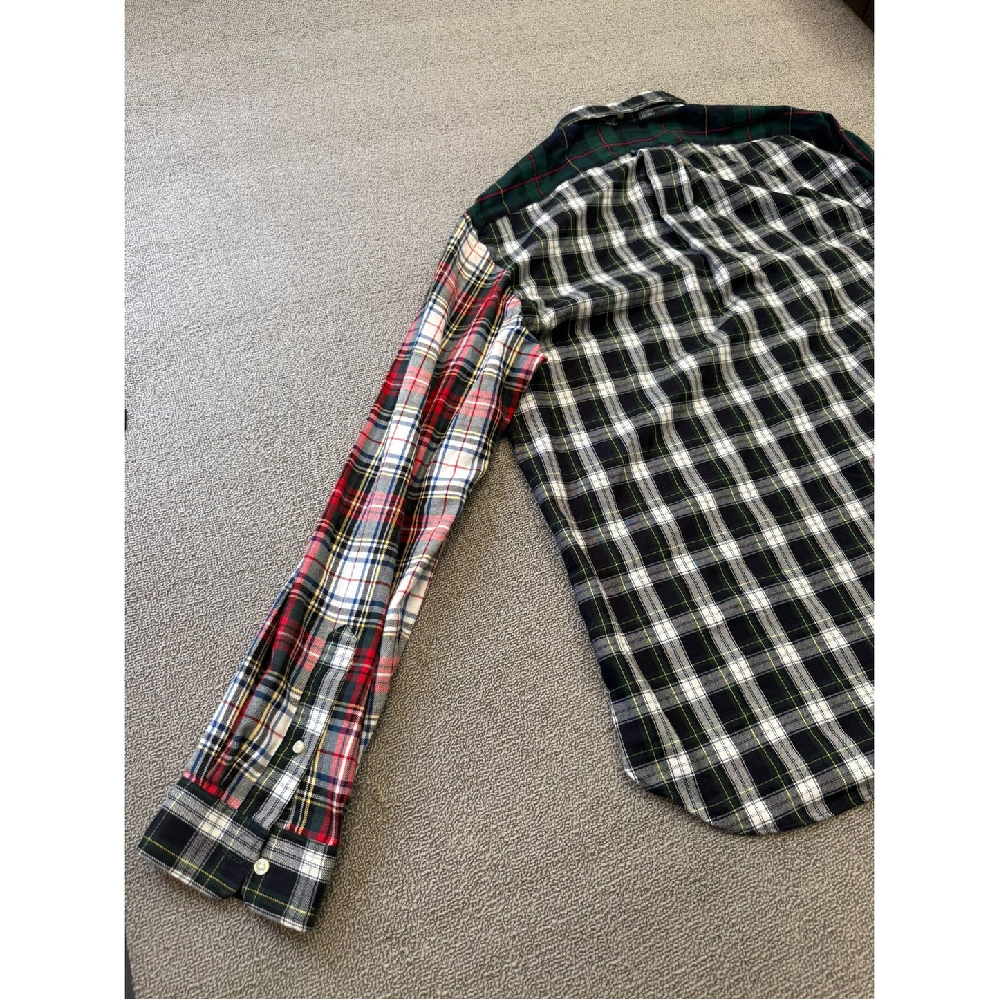 RALPH LAUREN Men's XXL Multi-Color Plaid Patchwork Flannel Shirt
