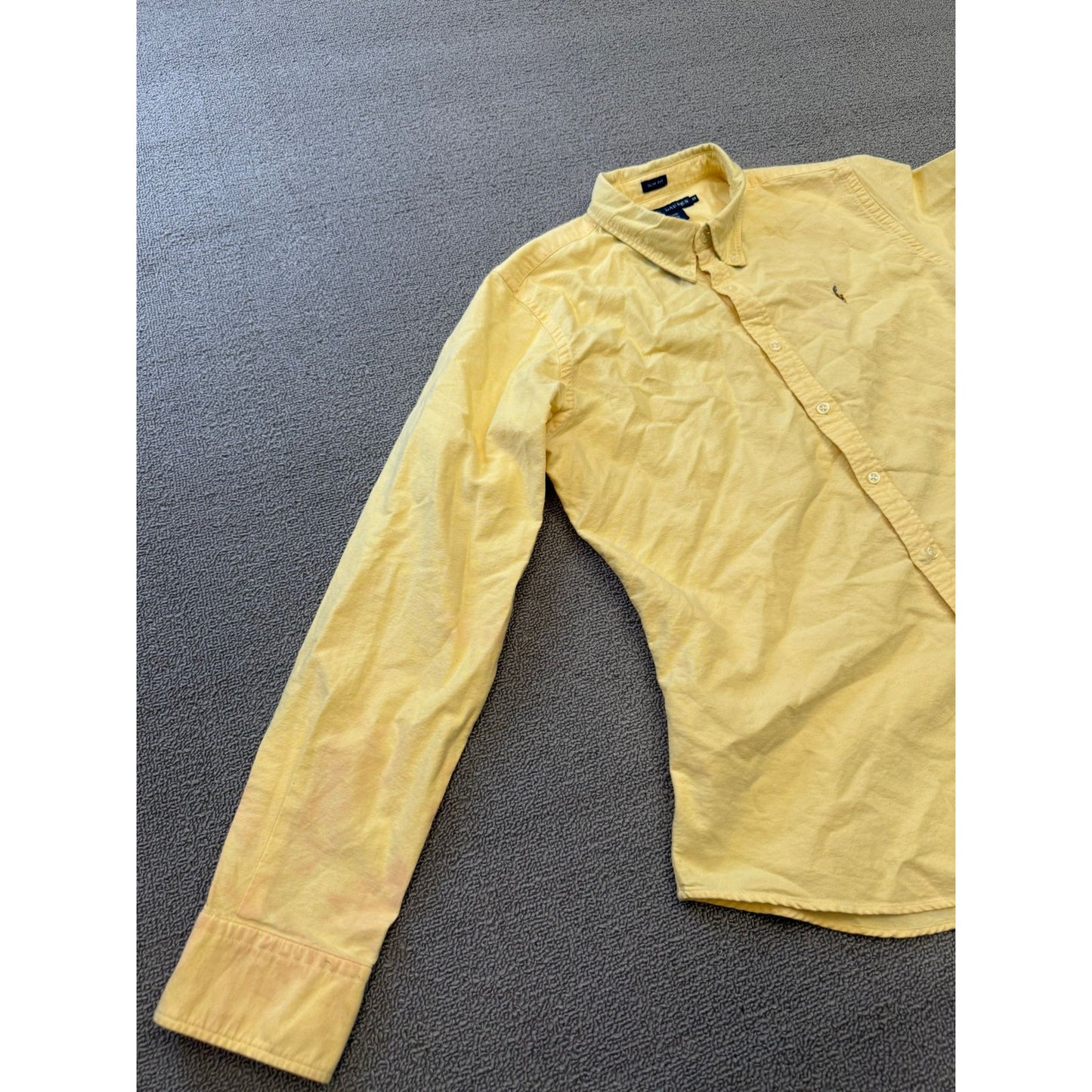 Ralph Lauren Men's 14 Vintage Oxford Yellow Long Sleeve Button Shirt