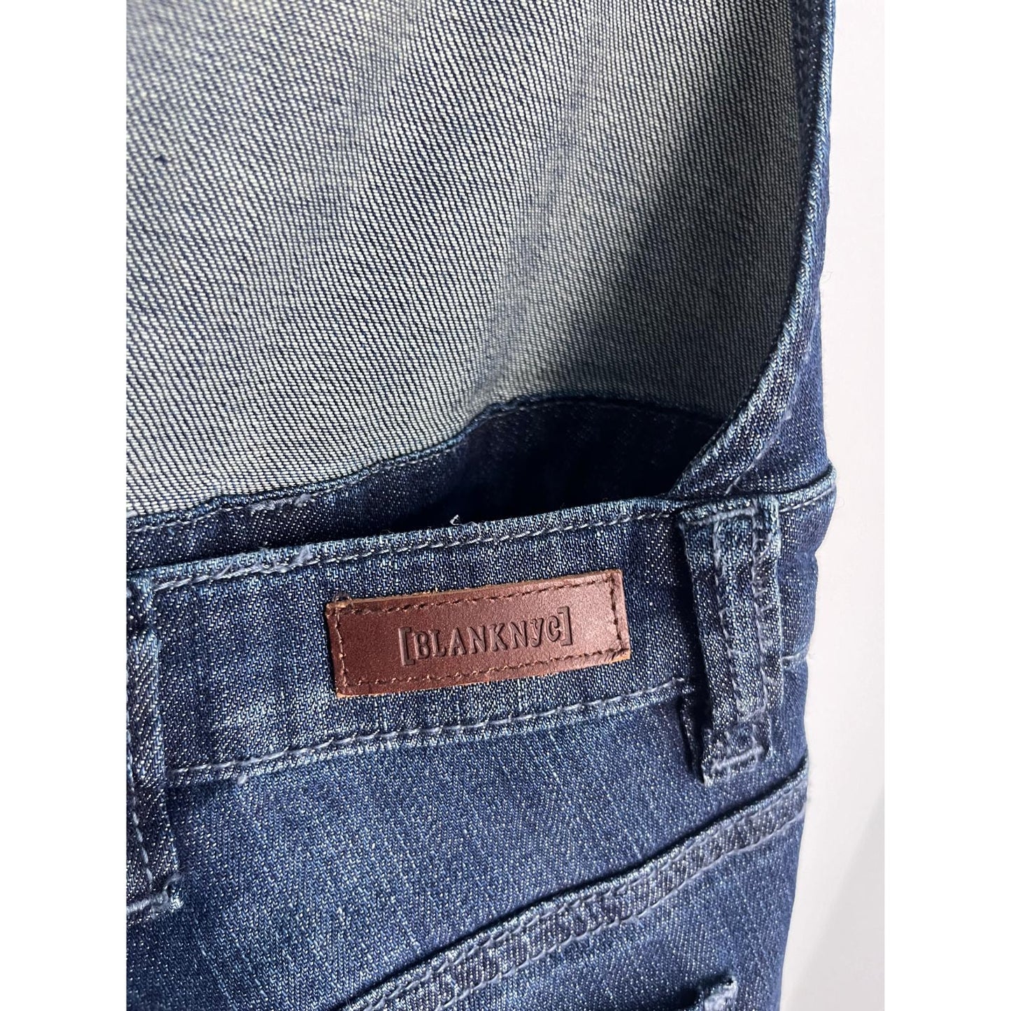 BlankNYC Denim Overalls Women 27 Blue Medium Wash Adjustable Straps Zippered Bib