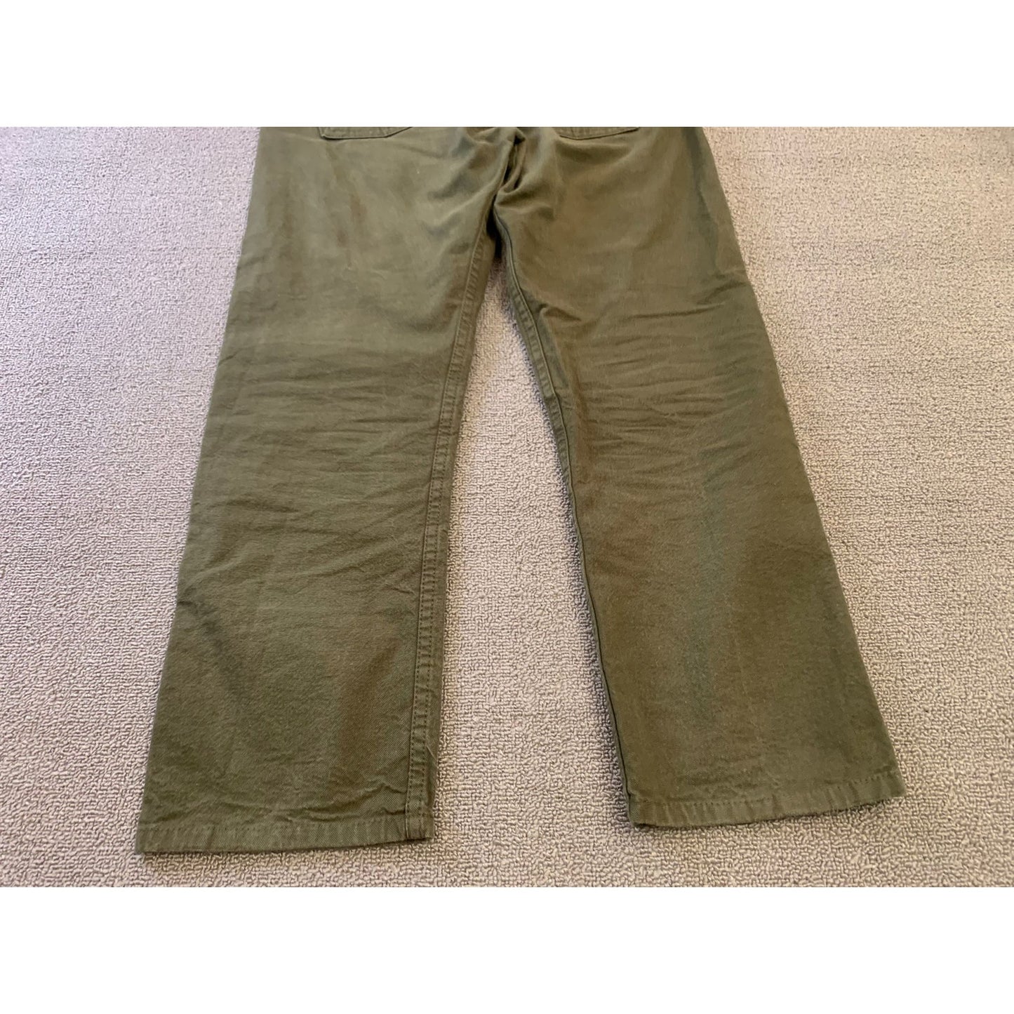 NAKED & FAMOUS Men's 32 Weird Guy Army Green Duck Selvedge Jeans