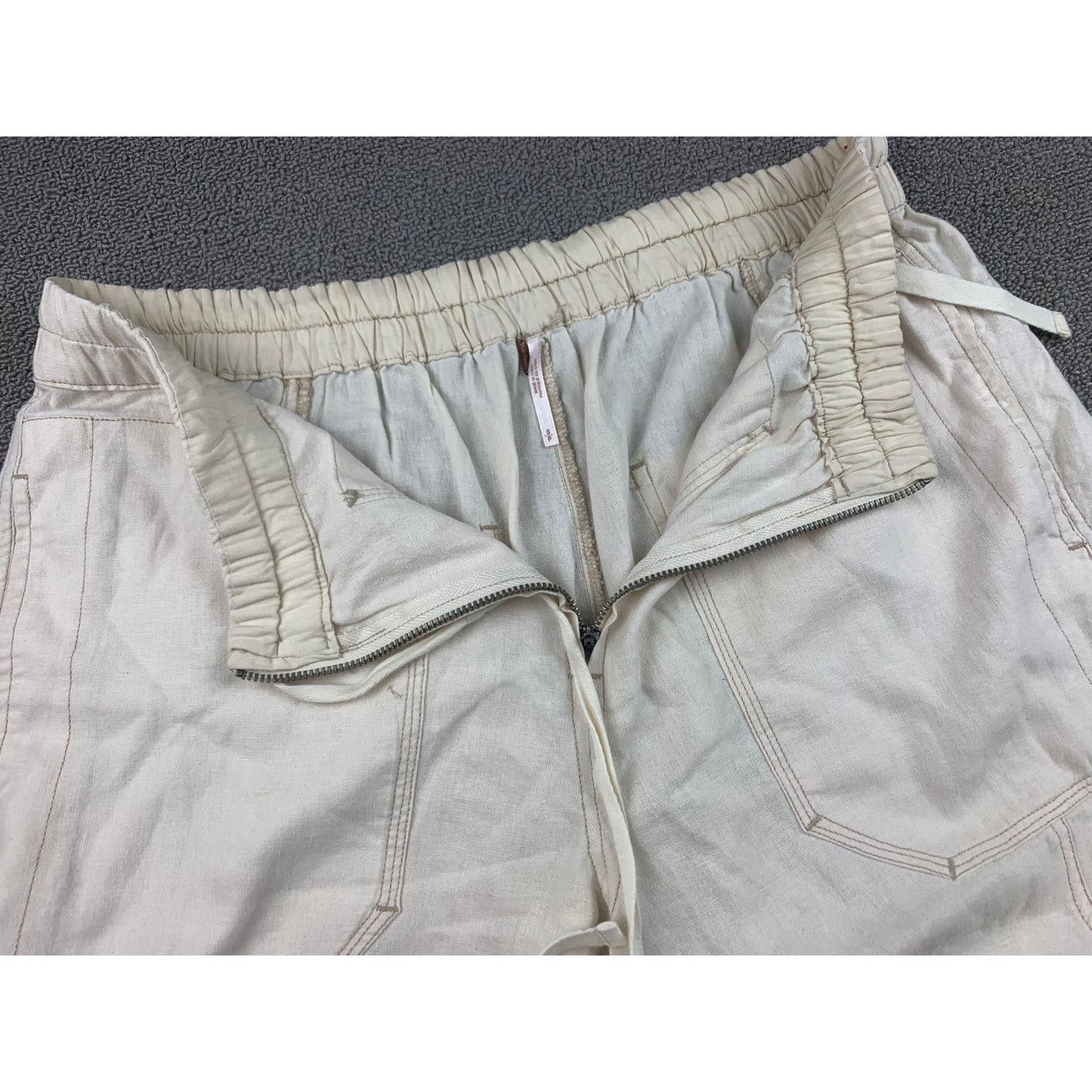 FREE PEOPLE Women's Small White Paperbag Cropped Waist Chino Pants Jeans