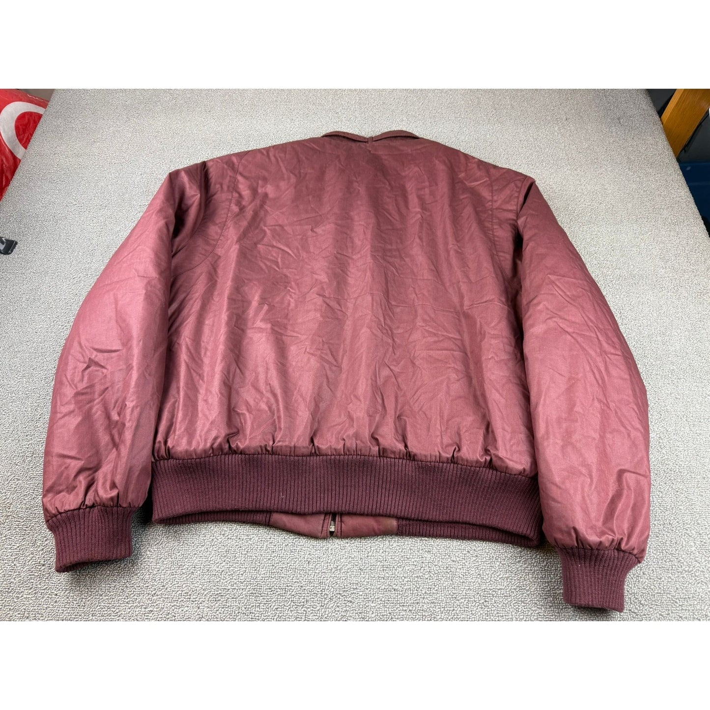 Vintage Members Only Bomber Jacket Mens 44 Crimson Red Cafe Racer Full Zip 80s