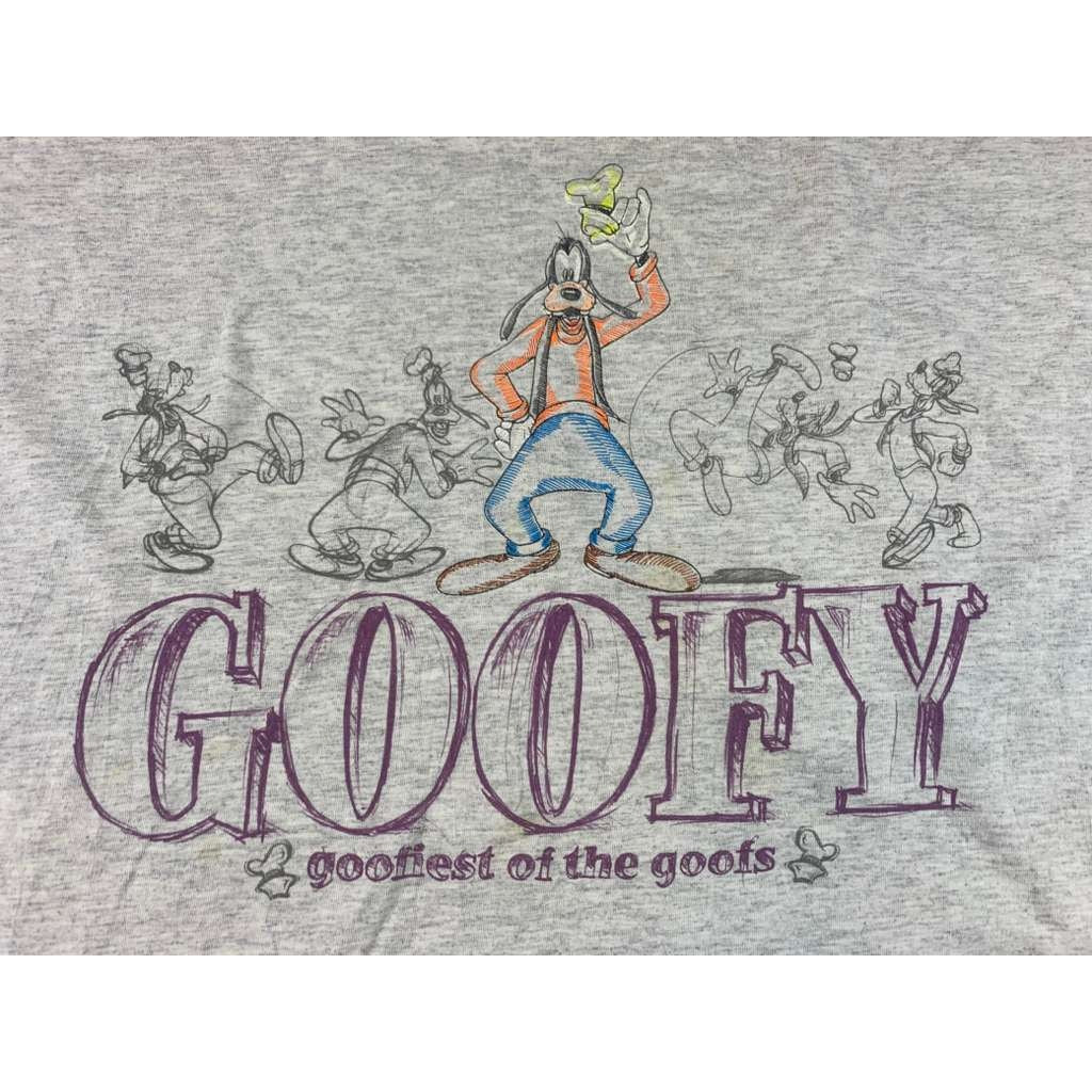 Walt Disney Mickey Inc  Mens XL Gray Goofy Graphic T Shir Vintage 90s Big Print