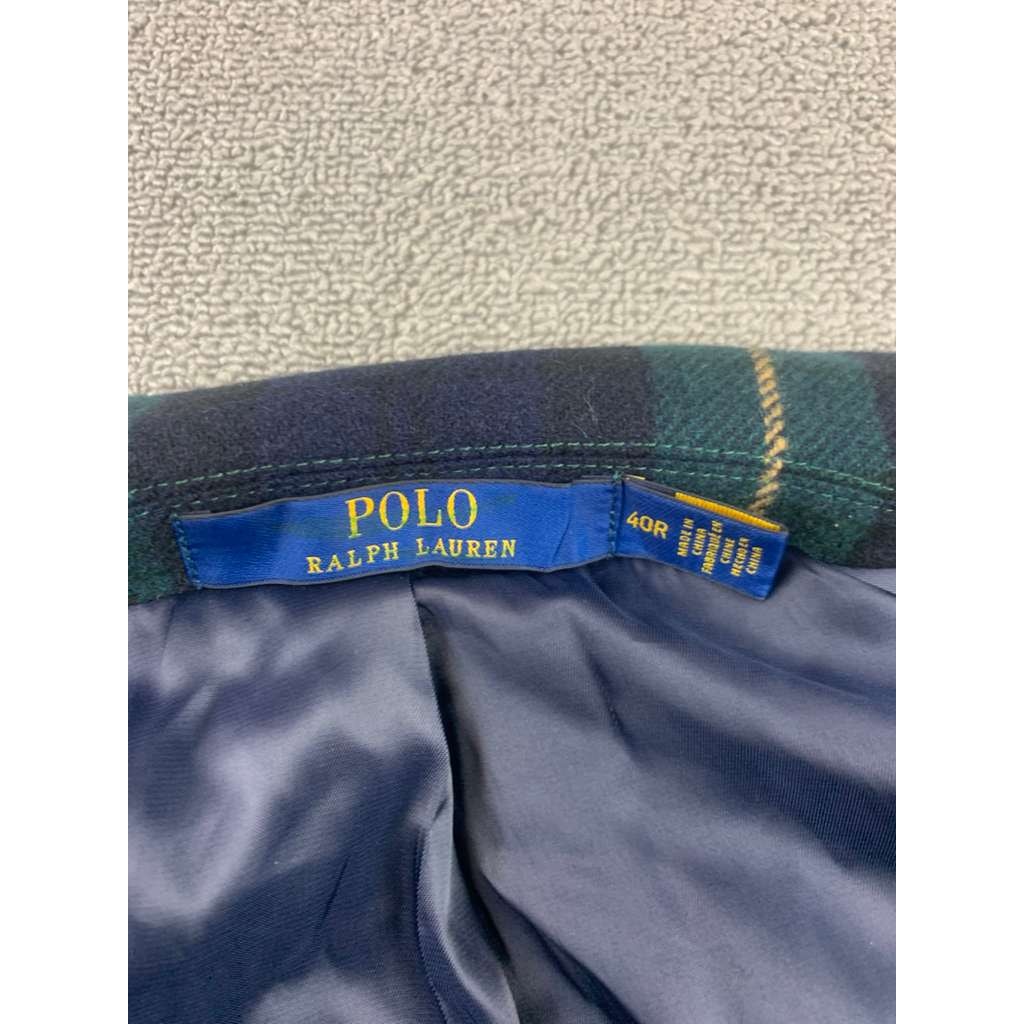 Polo Ralph Lauren Men 40R Tartan Plaid Wool Blend Blazer Sport Coat