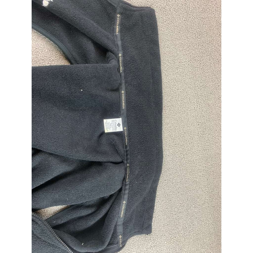 Columbia Fleece Vest Men's Tall L Black Full Zip Made in USA Y2K F00