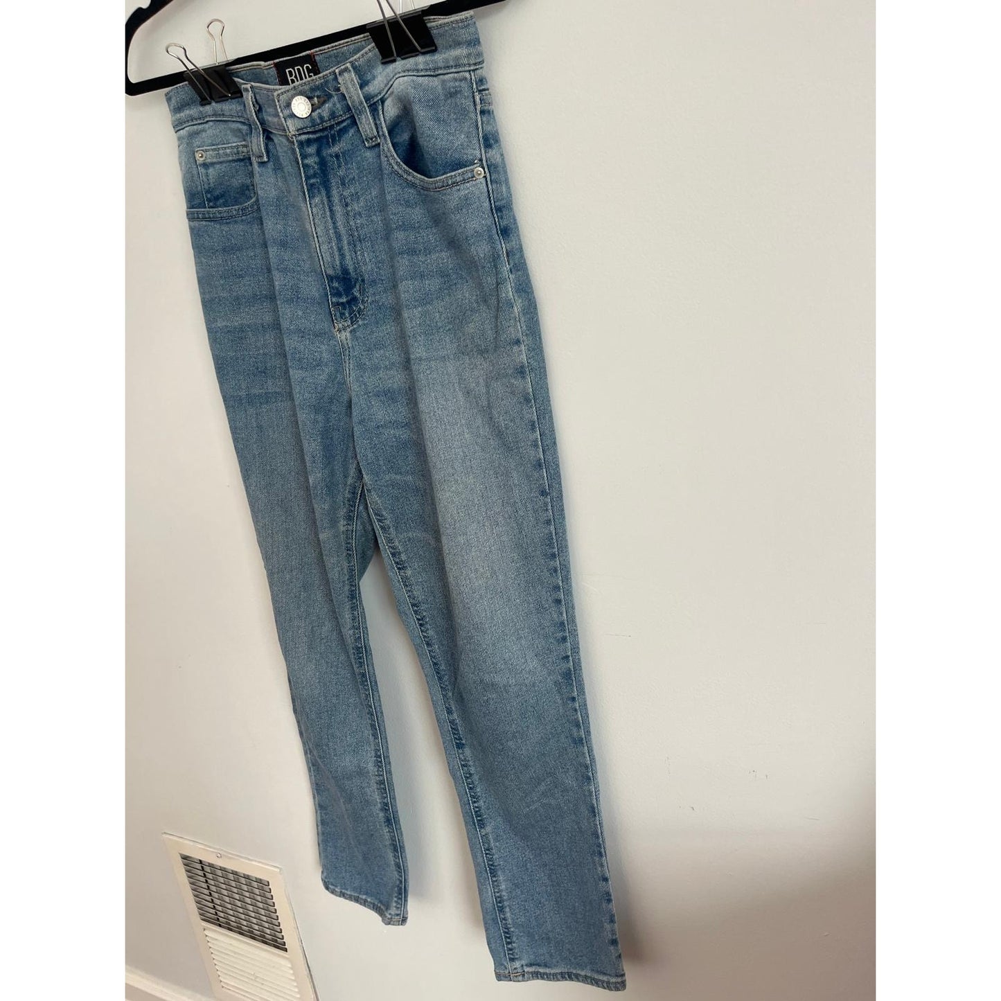 BDG Straight Leg Jeans Womens 27 Light Wash High Rise Urban Outfitters