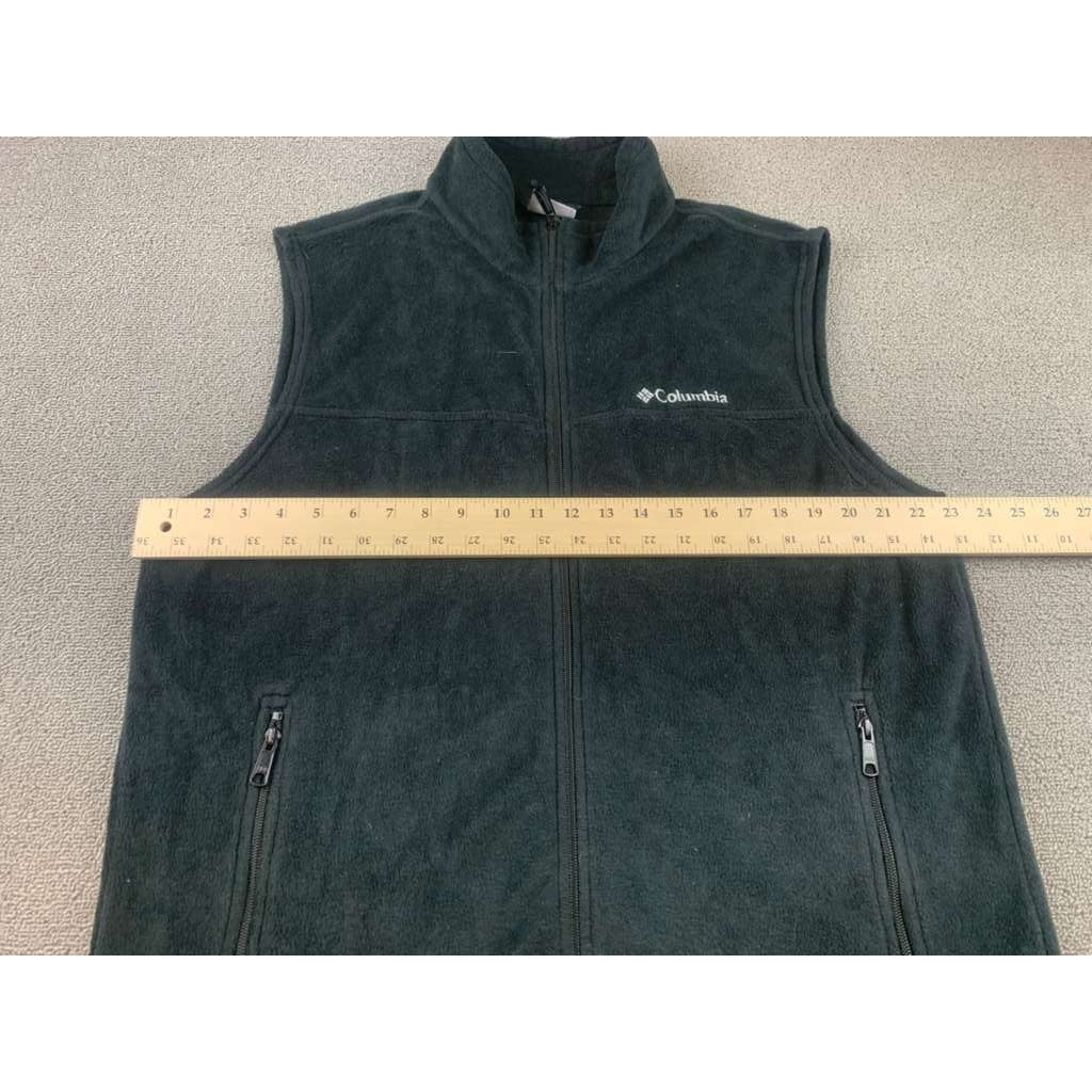 Columbia Sportswear Men's Large Black Full-Zip Fleece Vest for Outdoor Work Hike