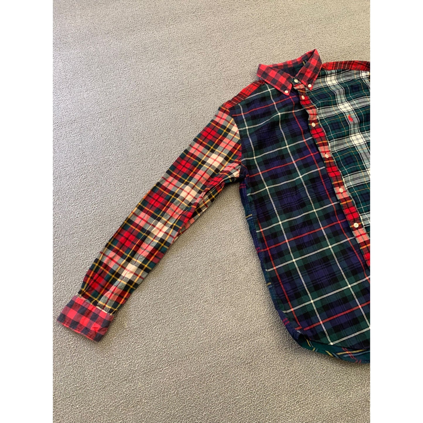 Ralph Lauren Youth XL 18 20 Multi-Color Patchwork Plaid Button Down Shirt