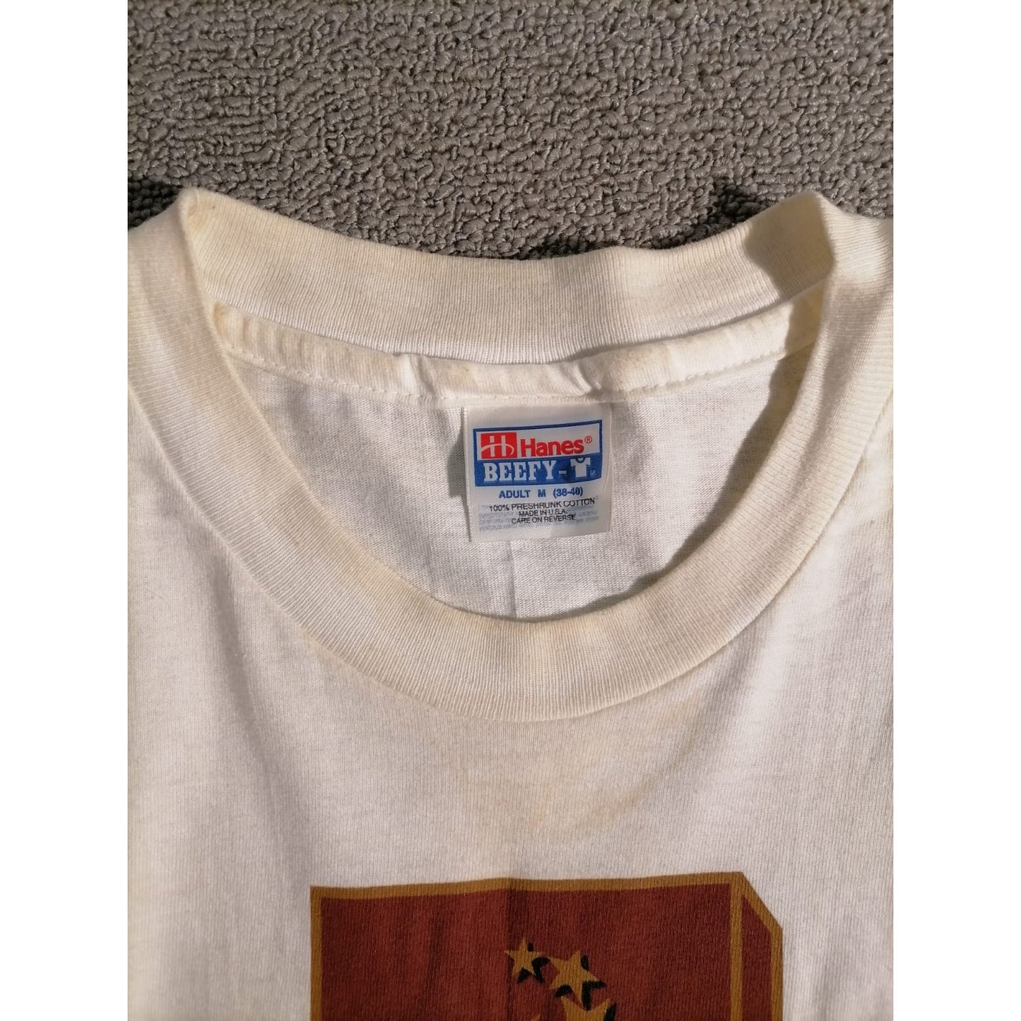 Hanes BEEFY-T Single Stich M Male Shirt White 1996 Atlanta Olympic Park