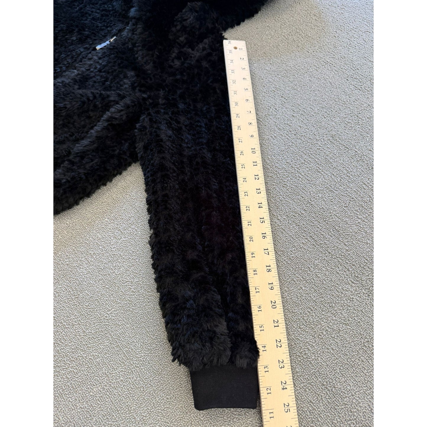 Belle Fare Women's L Large Black Faux Fur Hooded Zip Up Jacket Coat