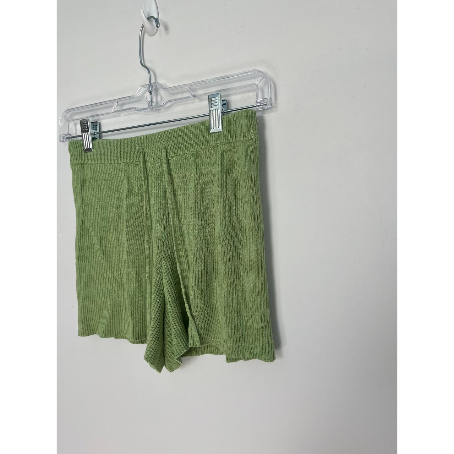 Callahan Knitwear Two Piece Set Women S Ribbed Green Button Top Shorts