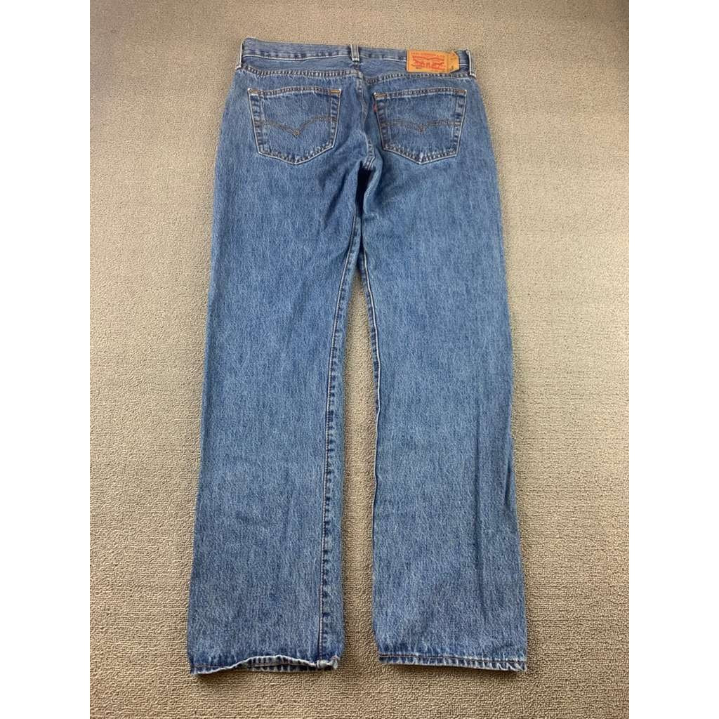 Levis 501 Jeans Men's W34 L32 Blue Classic Straight Leg Button Fly