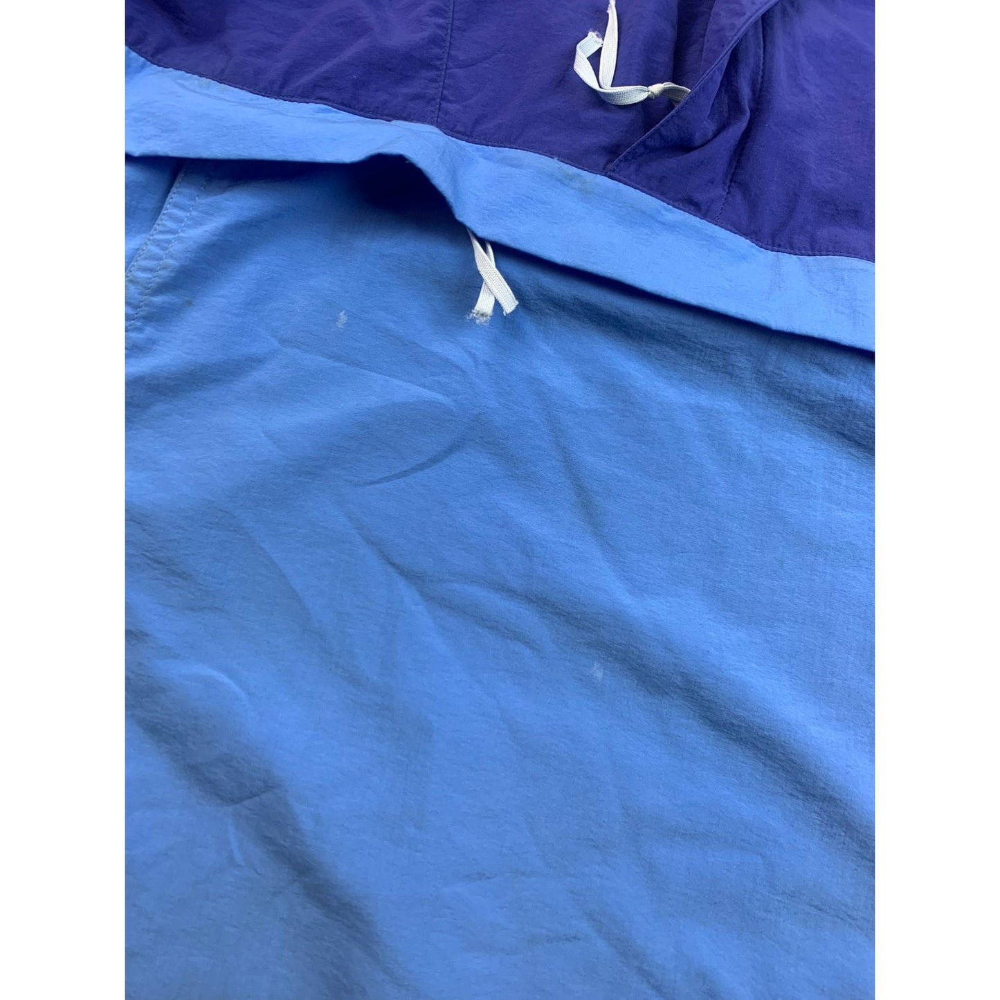 Press Victory Men's Medium Blue Pullover Anorak Hooded Windbreaker Made in USA
