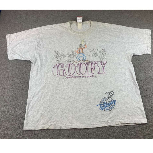 Walt Disney Mickey Inc  Mens XL Gray Goofy Graphic T Shir Vintage 90s Big Print