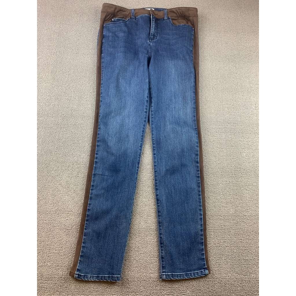 Ecru Los Feliz Women 28 Blue Jeans Brown Soft Velvet Inset