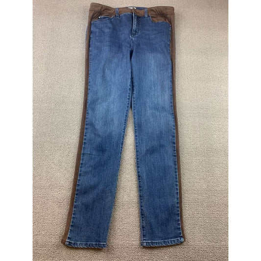 Ecru Los Feliz Women 28 Blue Jeans Brown Soft Velvet Inset