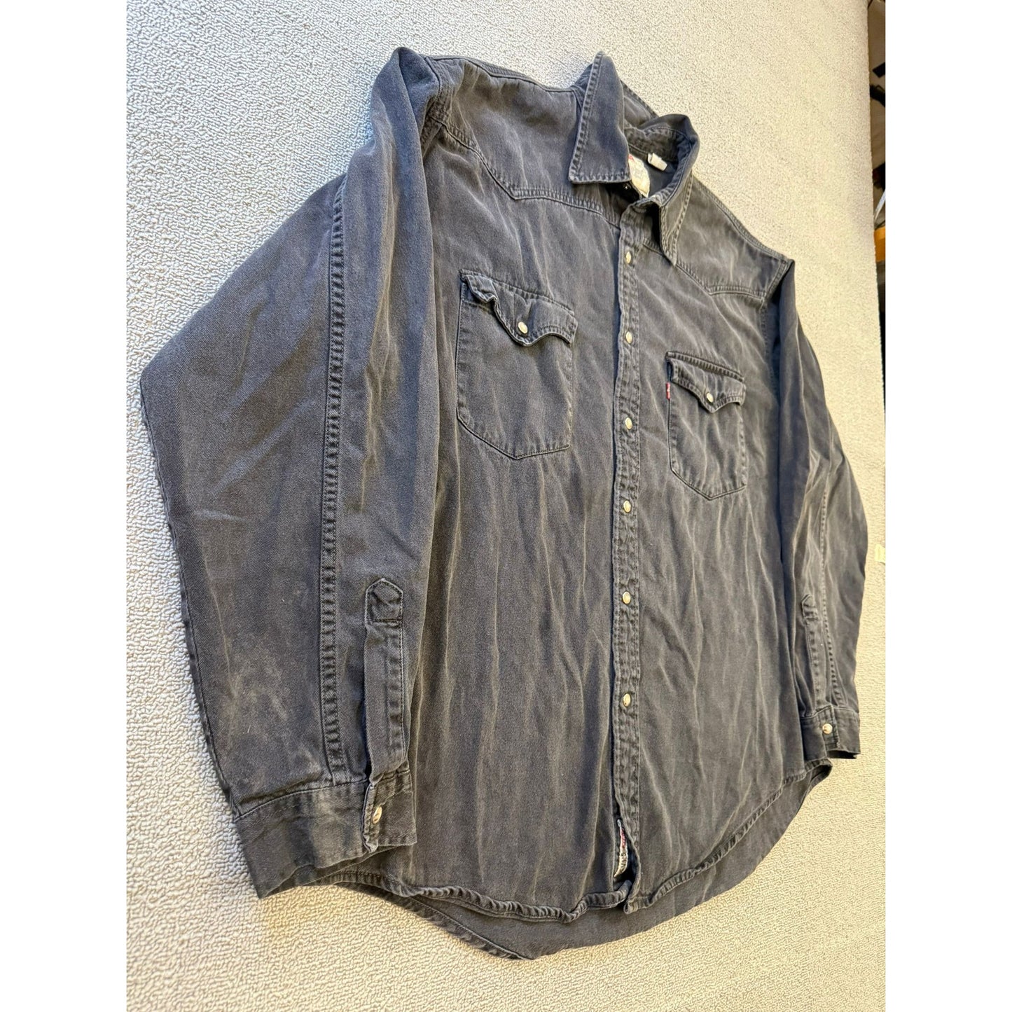 Levis Mens XXL Black Western Jean Snap Shirt Long Sleeve