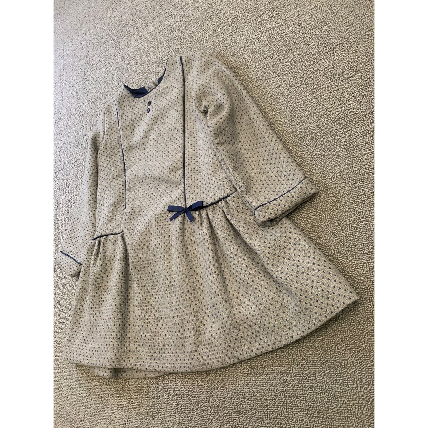 Martina Charlotte Girls 4Y Gray And Navy Drop Waist Dress