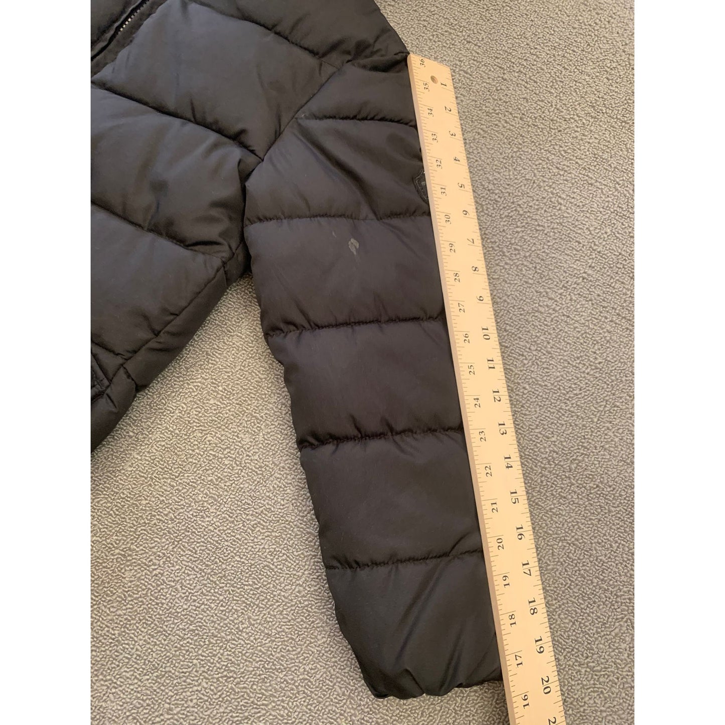 Mayoral Girl's Size 10 Black Hooded Puffer Jacket With Faux Fur