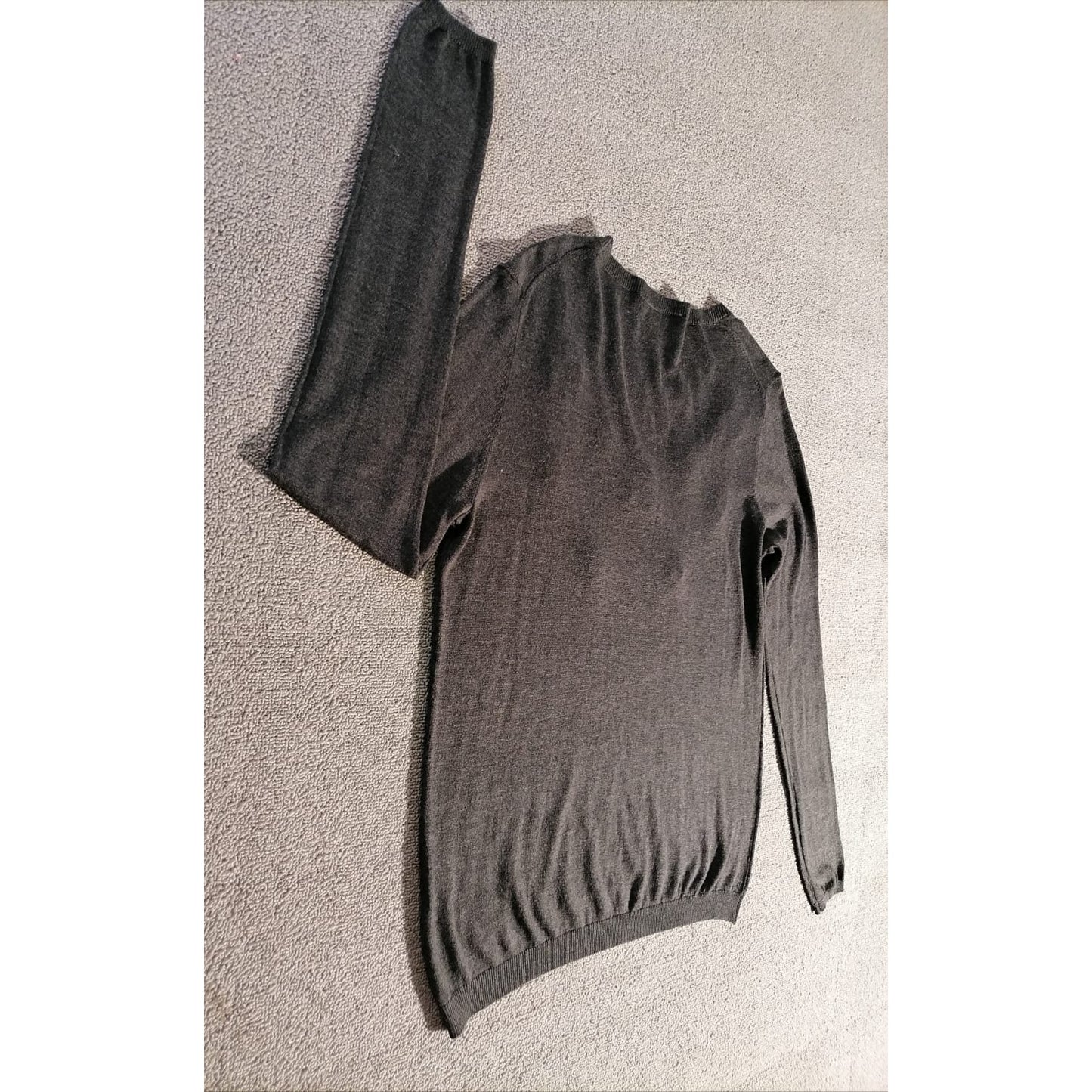 ZARA KNIT Large Female Grey Long Sleeve Rhinestone Embellished Knit Sweater Chic
