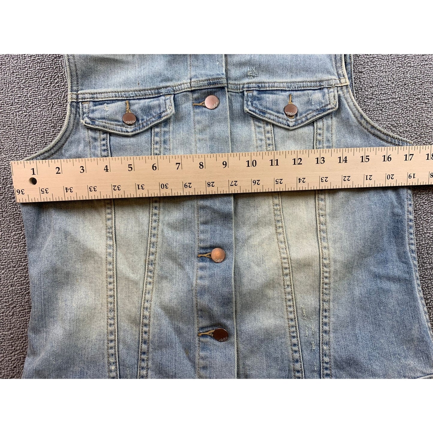 Y2K Gap 1969 Jean Vest Women's Medium Blue Trucker Collared Denim Washed
