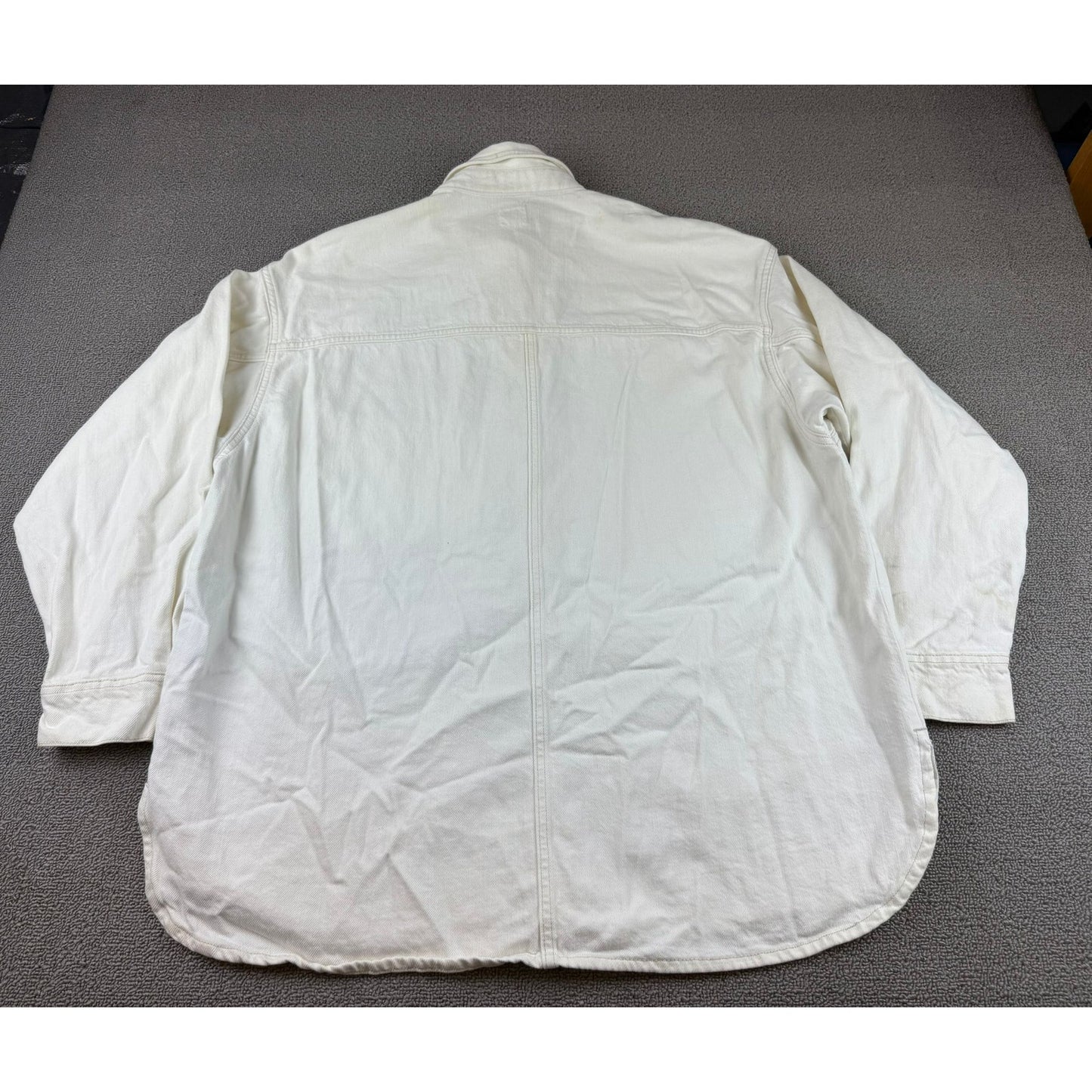 Lee x H&M Men’s Ecru Denim Chore Shirt Jacket Size M Workwear Overshirt Pockets