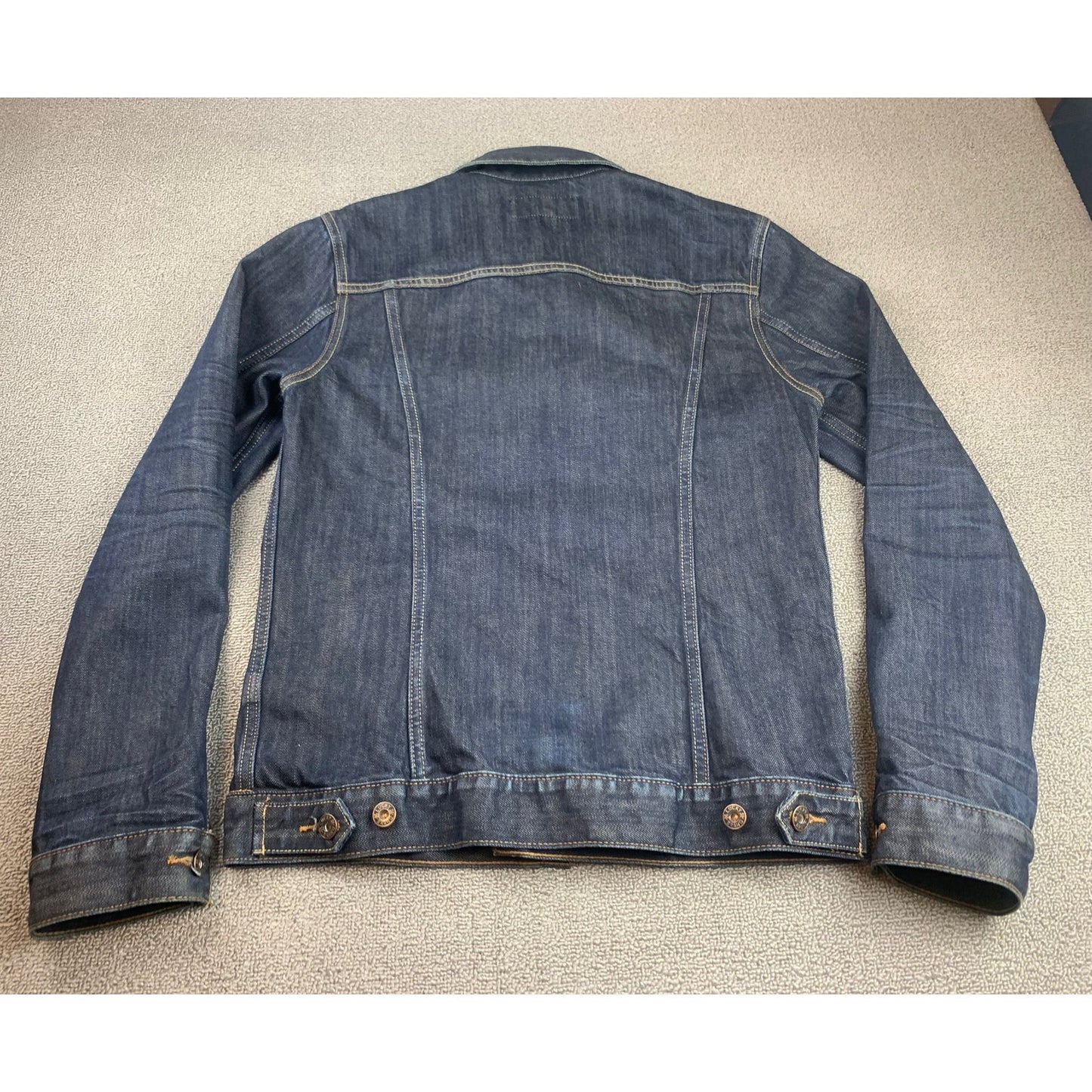 Lucky Brand Men’s Small Lakewood Blue Denim Jacket Trucker Style Button Up
