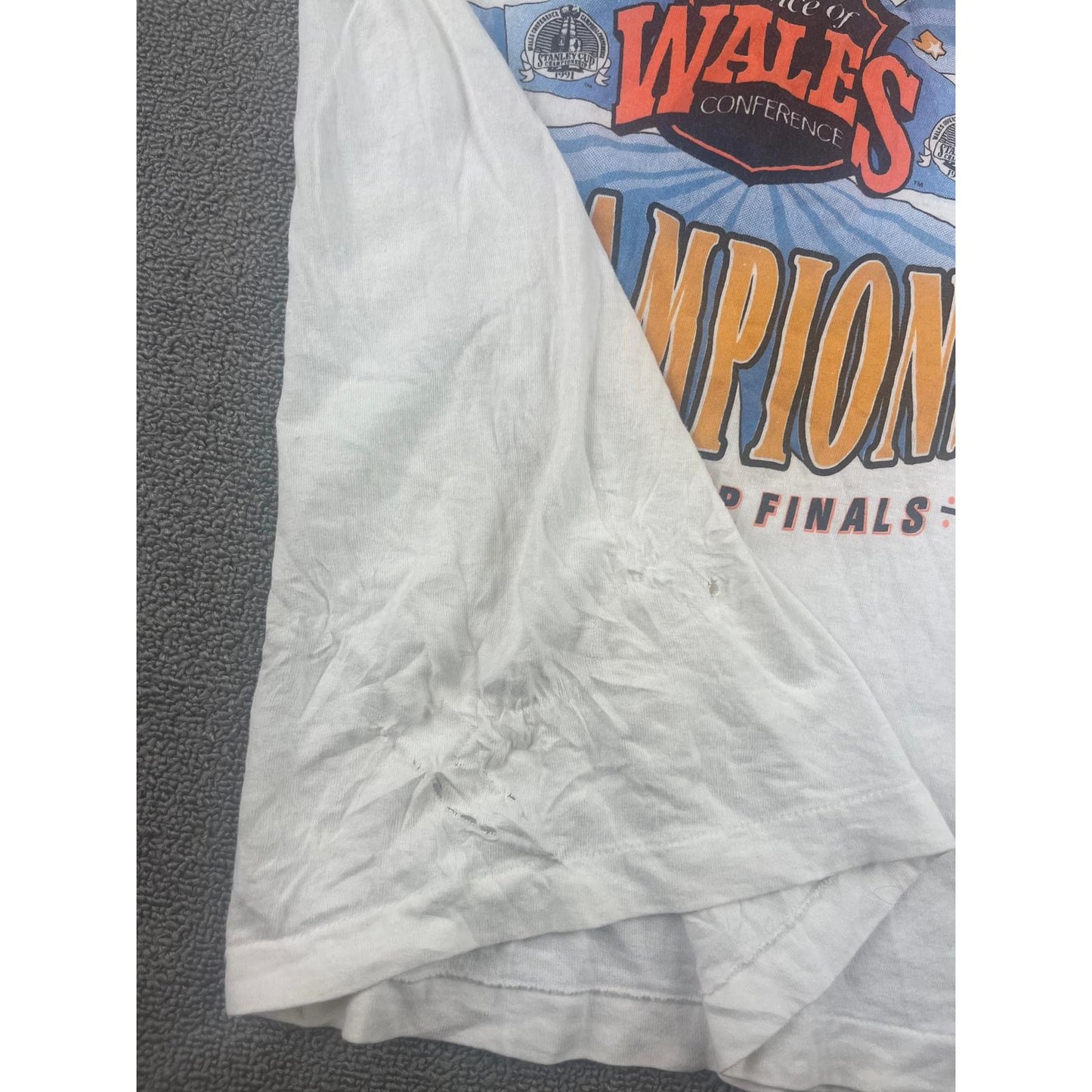 VINTAGE Pittsburgh Men's Large 1991 Stanley Cup Shirt with Single Stitch US Made