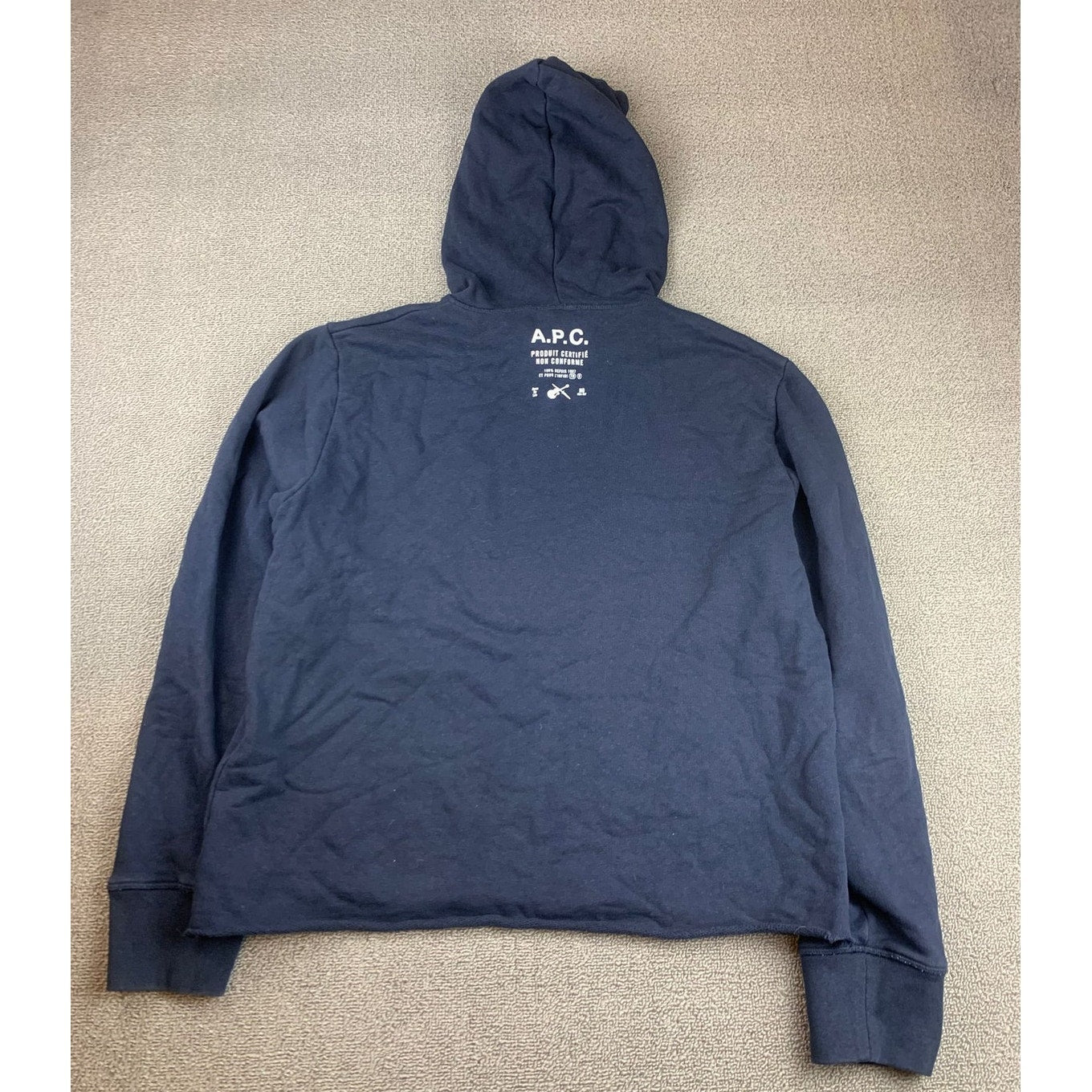 A.P.C. Men's Extra Large Navy Blue Classic Pullover Hoodie