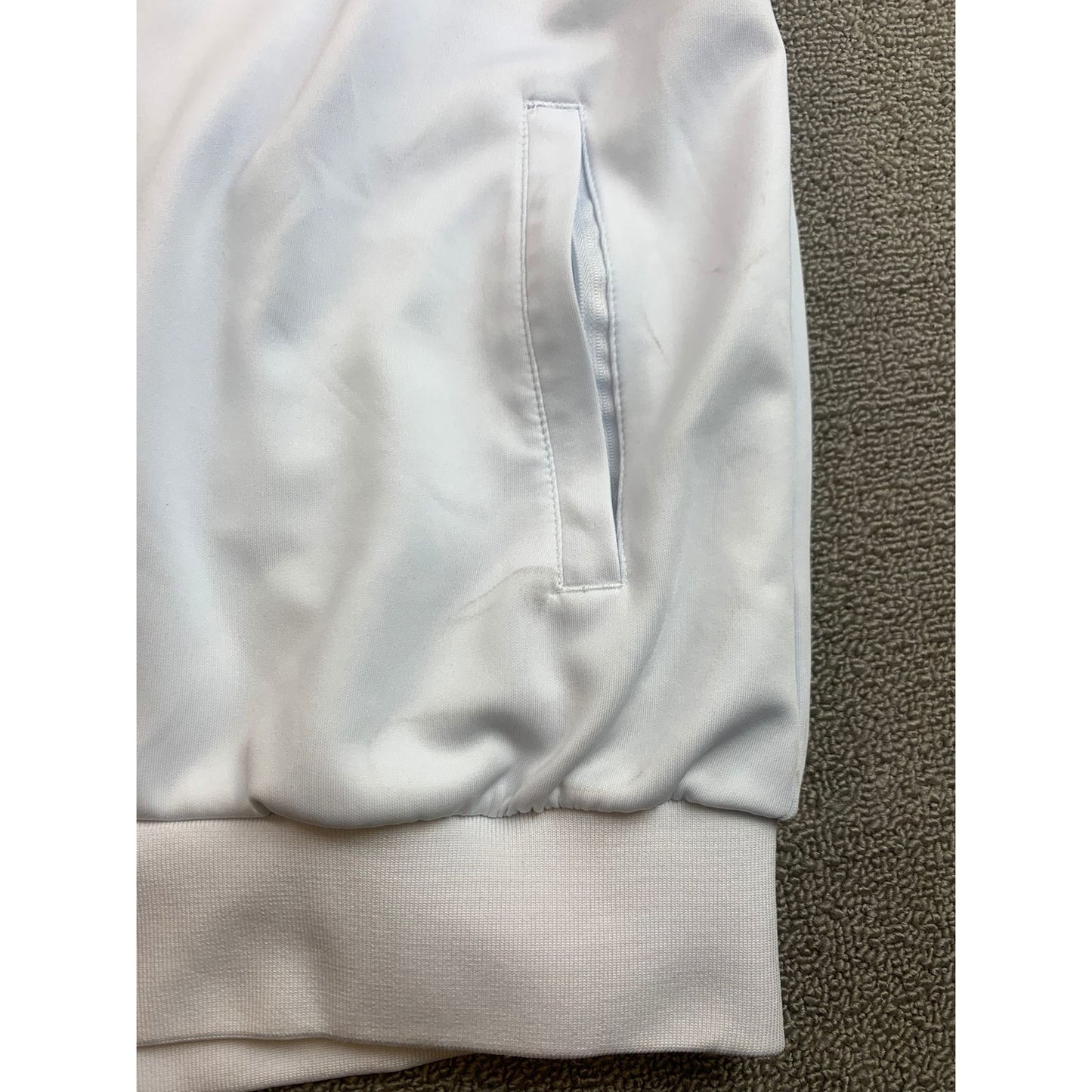 Sports Essentials Men's S White Blue Navy Full Zip Up Athletic Track Jacket
