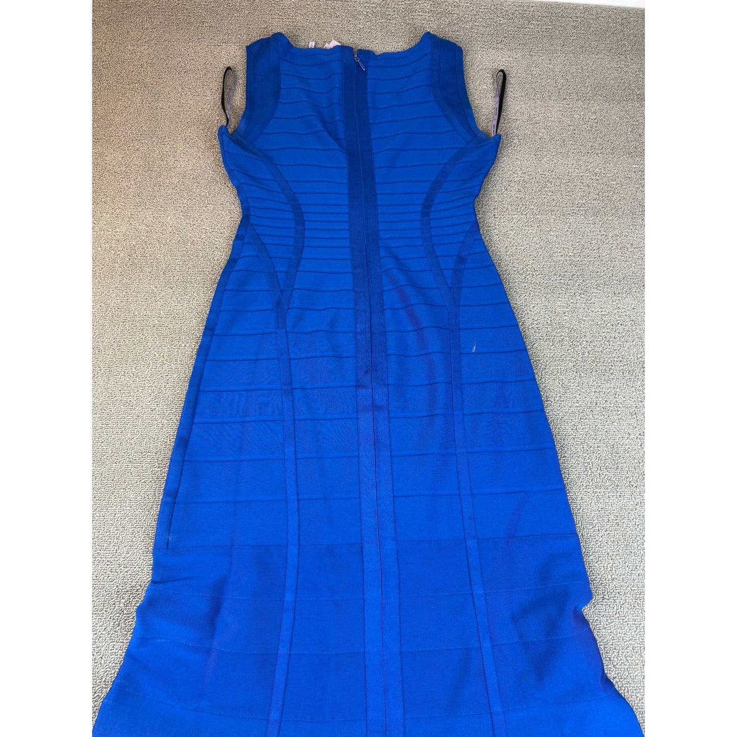 Hervé Léger Women's Medium Blue V Neck Dress Gown