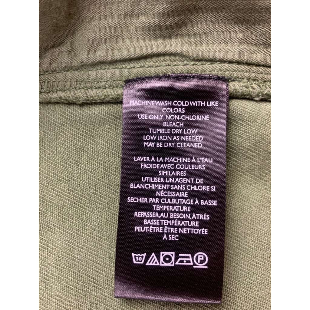 We The Free Women S Green Utility Chore Jacket Button Front Pockets 100% Cotton