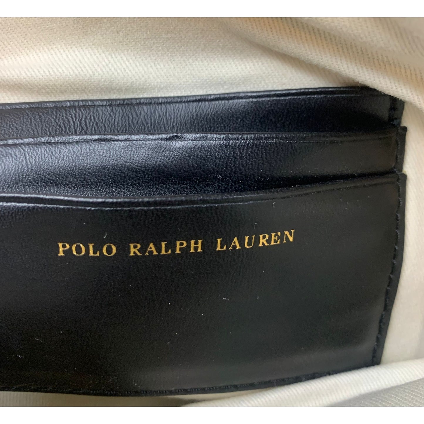 Polo Ralph Lauren Women's Black Chain-Link Leather Pouch